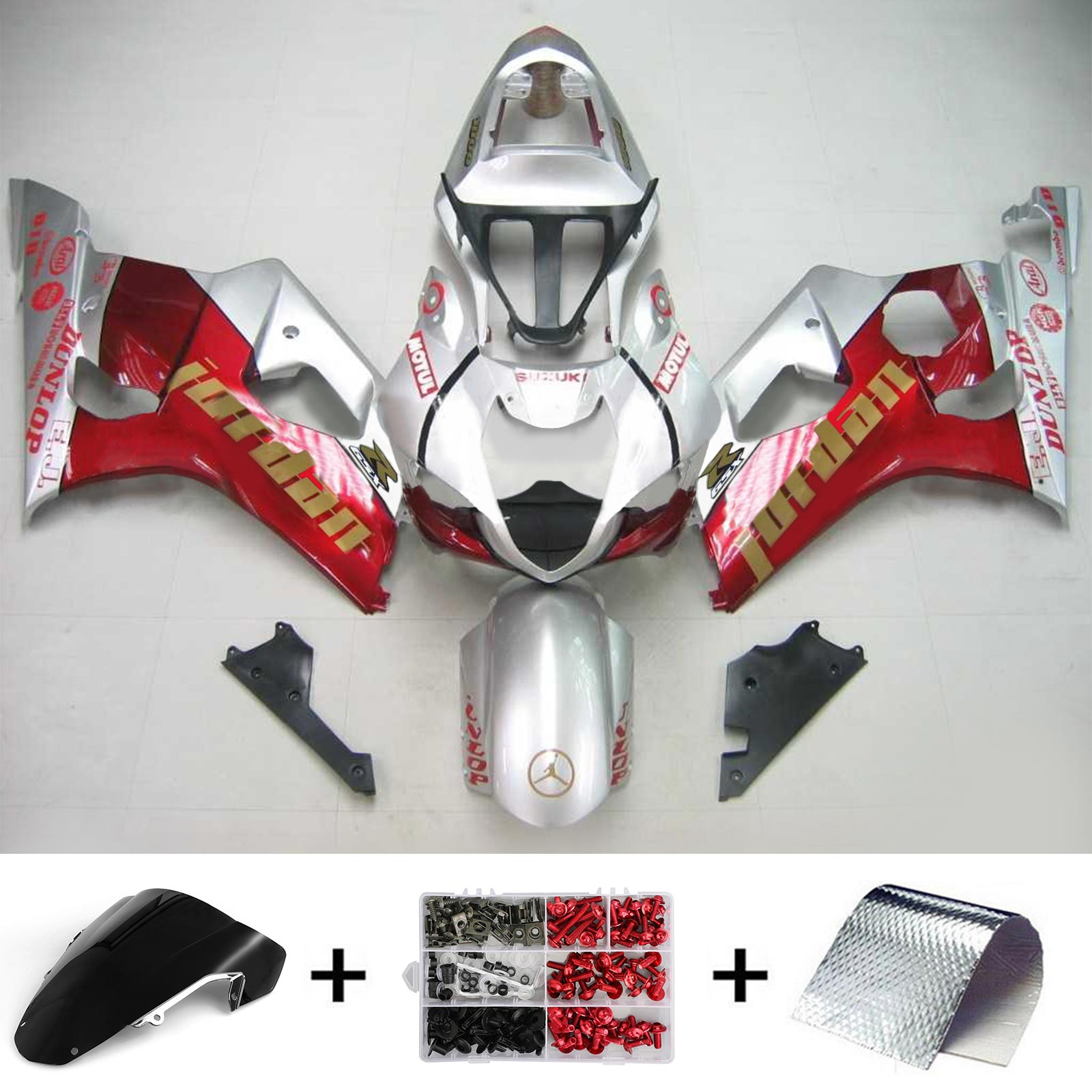 2003-2004 Suzuki GSXR1000 K3 Amotopart Injection Fairing Kit Karosseri Plast ABS #109