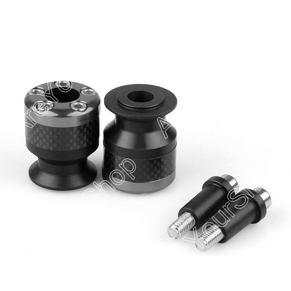 Universal Motorcycle CNC Carbon Fiber 10mm Swingarm Sliders Spools Gray