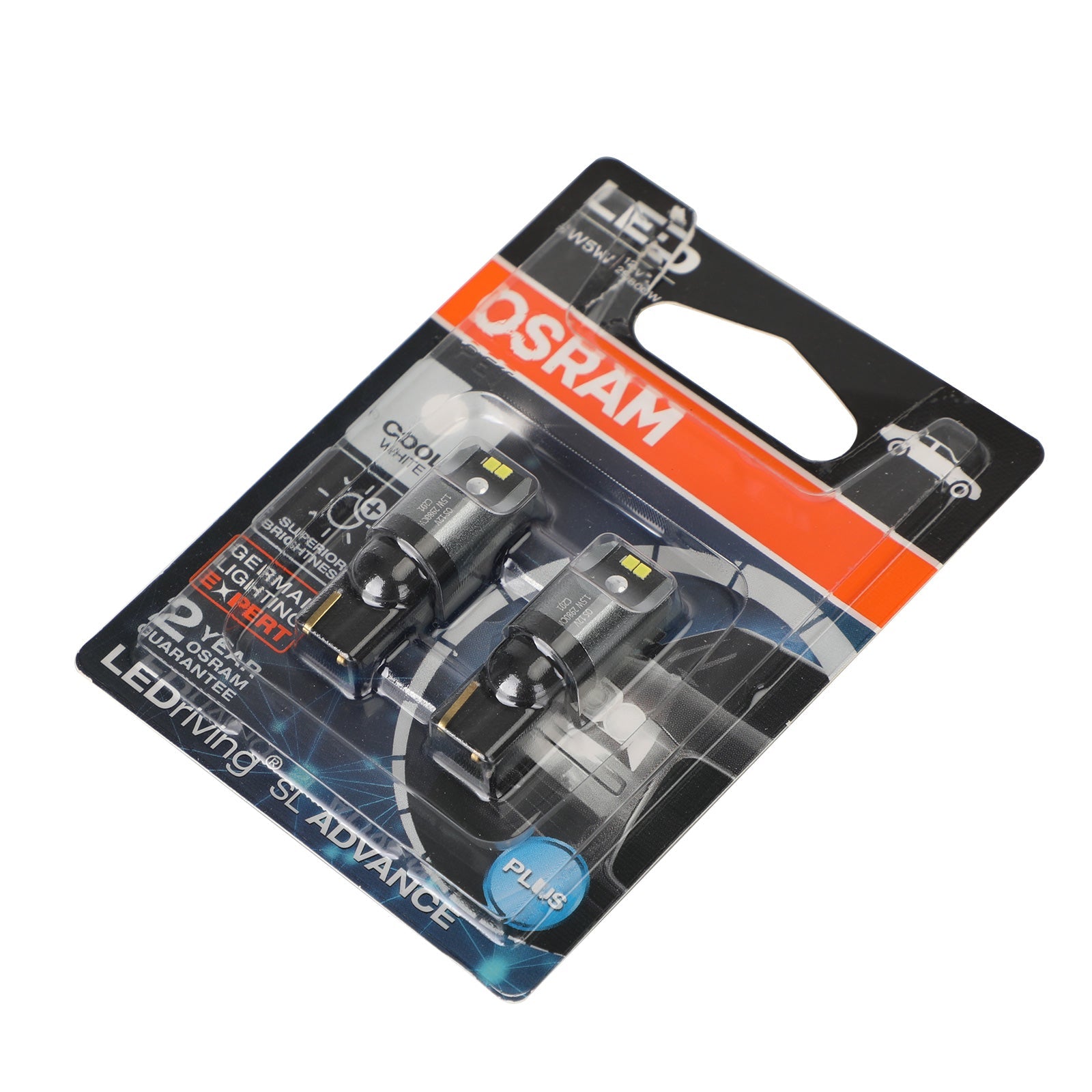 2x Voor OSRAM 2980CW Auto-hulplampen LEDW5 W 12V1.5WW2 .1x9.5d Generiek