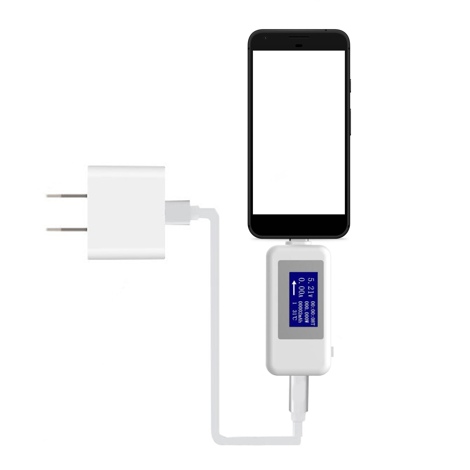 USB-tester Type C LCD-stroomspanning Lader Capaciteitsmonitor Vermogenstijdmeter