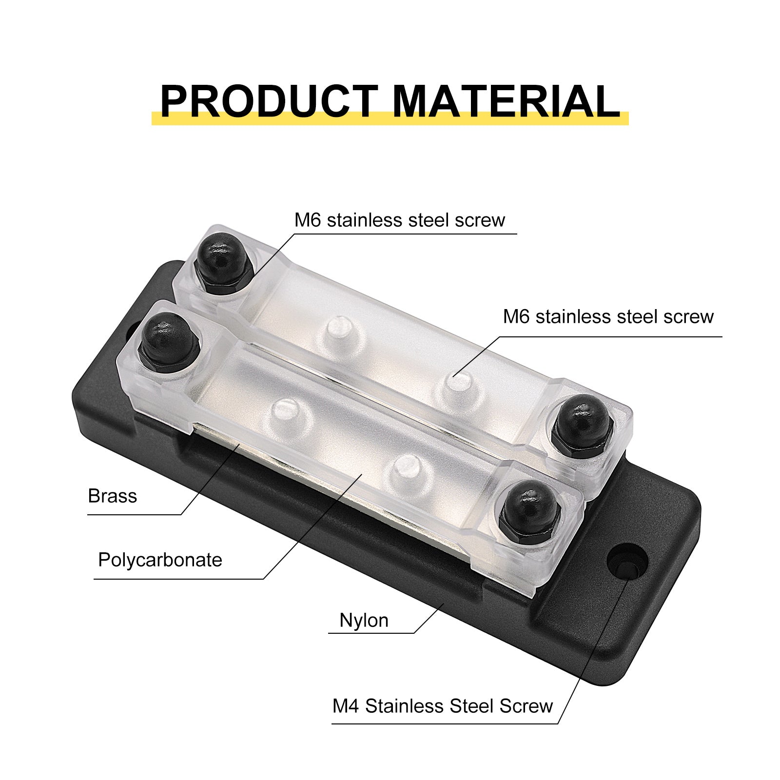 2/4/6/12 Way Dual-row Car Bus Bar Block with Dust Cover Distribution Terminal