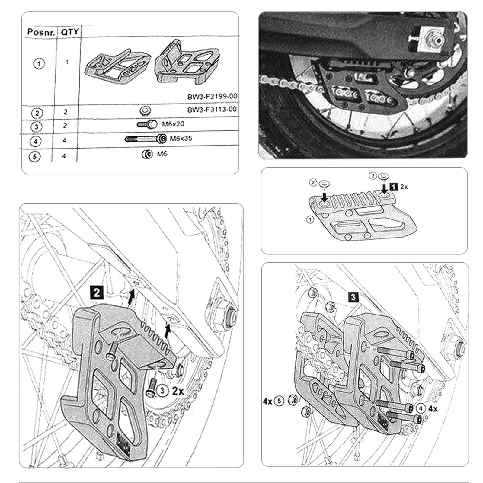 2019-2023 Yamaha Tenere 700 XTZ Guide-chaîne Poulie Garde-chaîne Stabilisateur