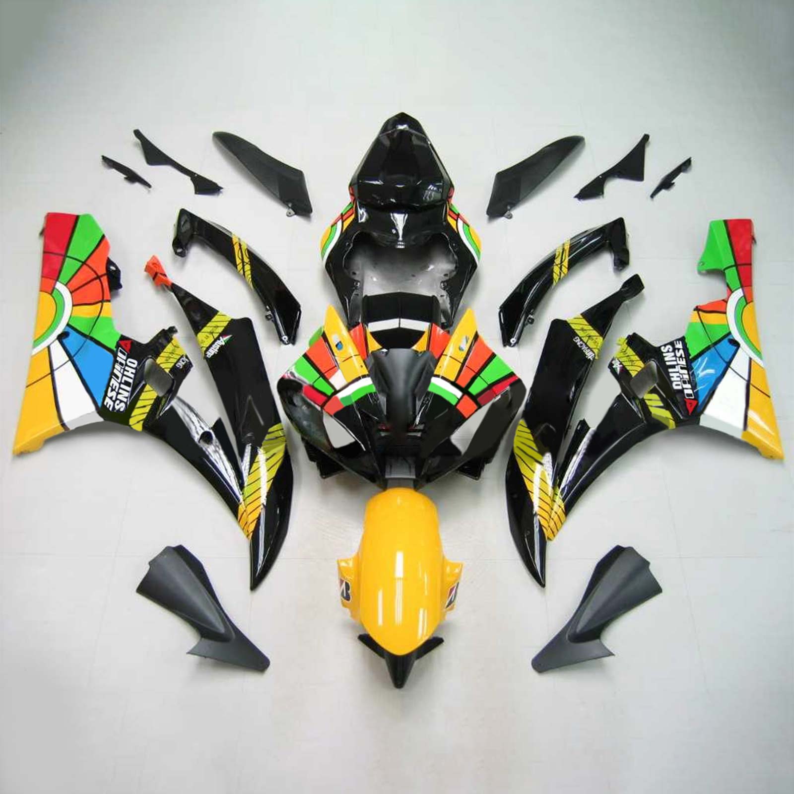 2006-2007 Yamaha YZF 600 R6 Amotopart Injection Fairing Kit Bodywork Plastic ABS #127