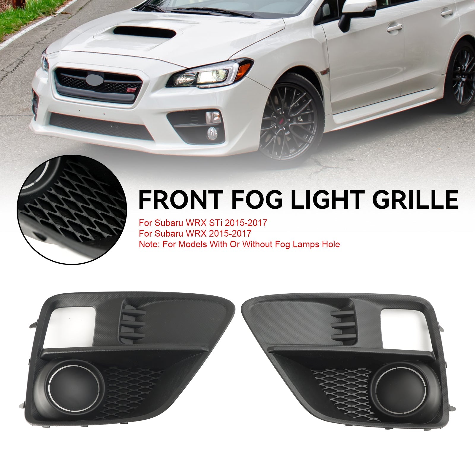 Subaru WRX & STi 2015-2017 2PCS Front Fog Light Cover Bezel Grill Grille