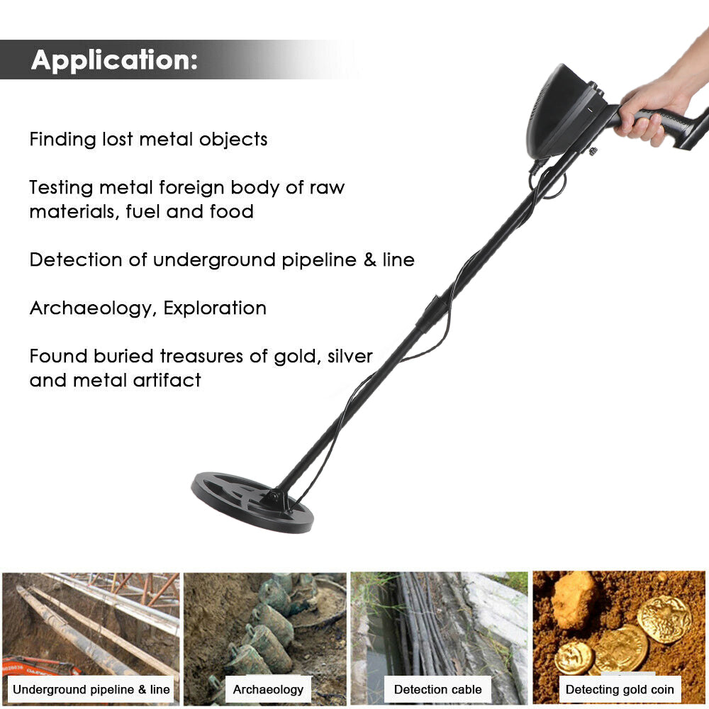 Metaaldetector 7,8" Coil Gold Digger Hunter Deep Sensitive Shovel-hoofdtelefoonset