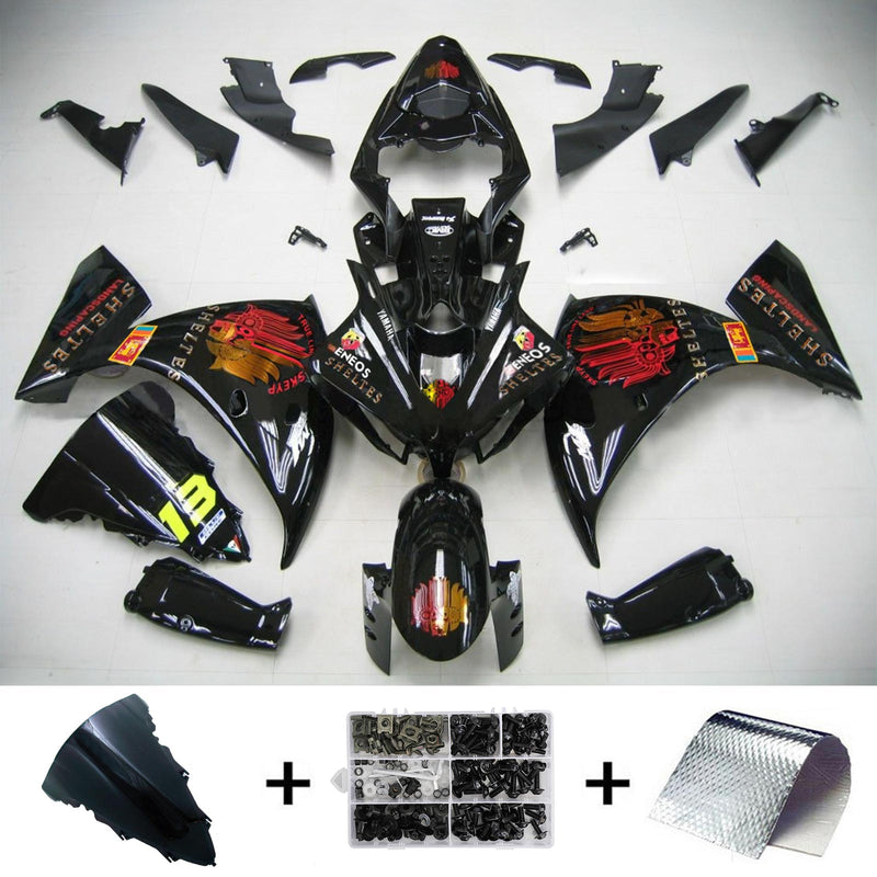 Amotopart Yamaha 2012-2014 YZF 1000 R1 Black Fairing Kit