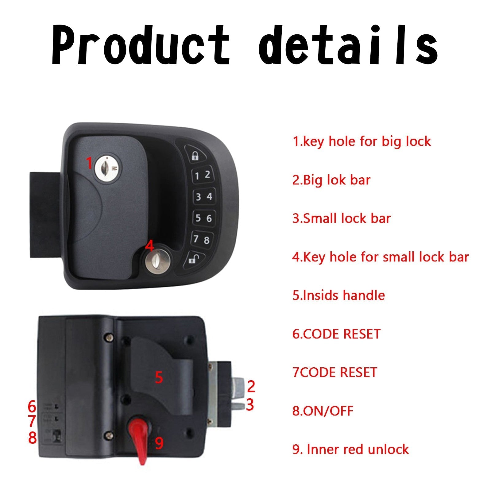 RV Lock Key Compact Keyless Entry-toetsenbord scheepstrailer met accessoires voor afstandsbediening