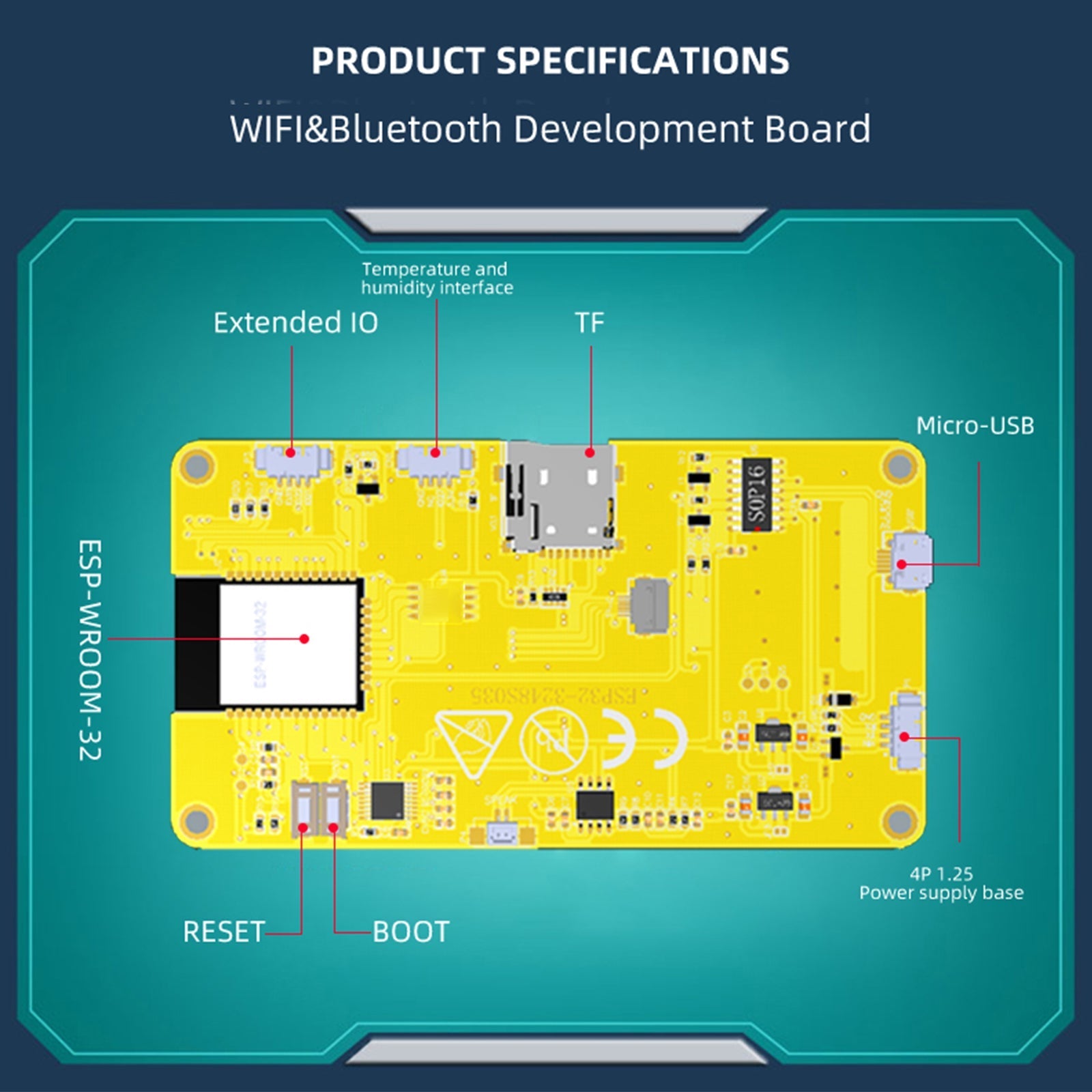 Carte de développement ESP32 WiFi Bluetooth 2.8 "240*320 écran tactile LVGL