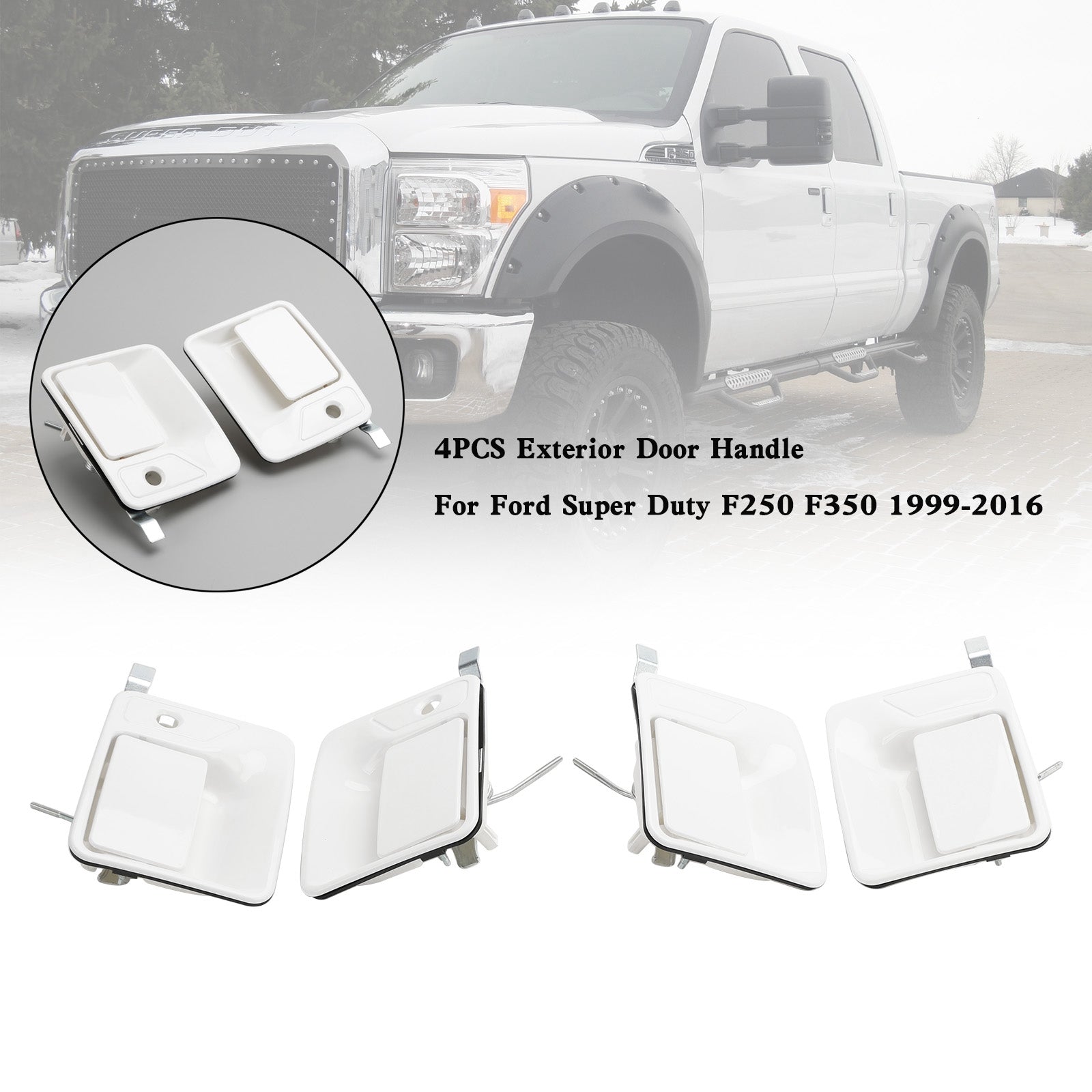 Ford Super Duty F250 F350 1999-2016 4PCS Poignée de porte extérieure