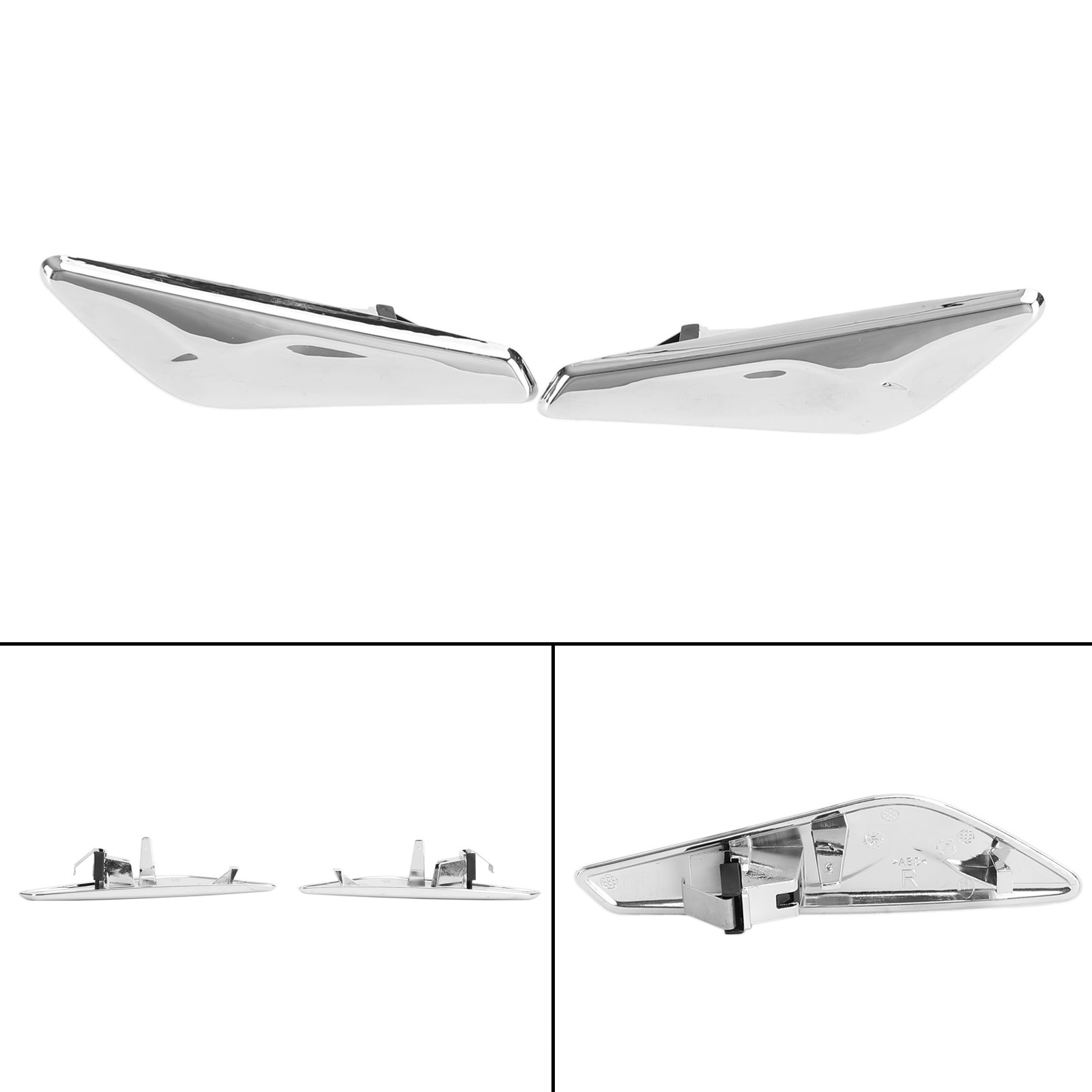 Paar Chrome Front Side Spatbord Trim Finisher 51117338569/570 Voor BMW F25 F26 X3 Generiek