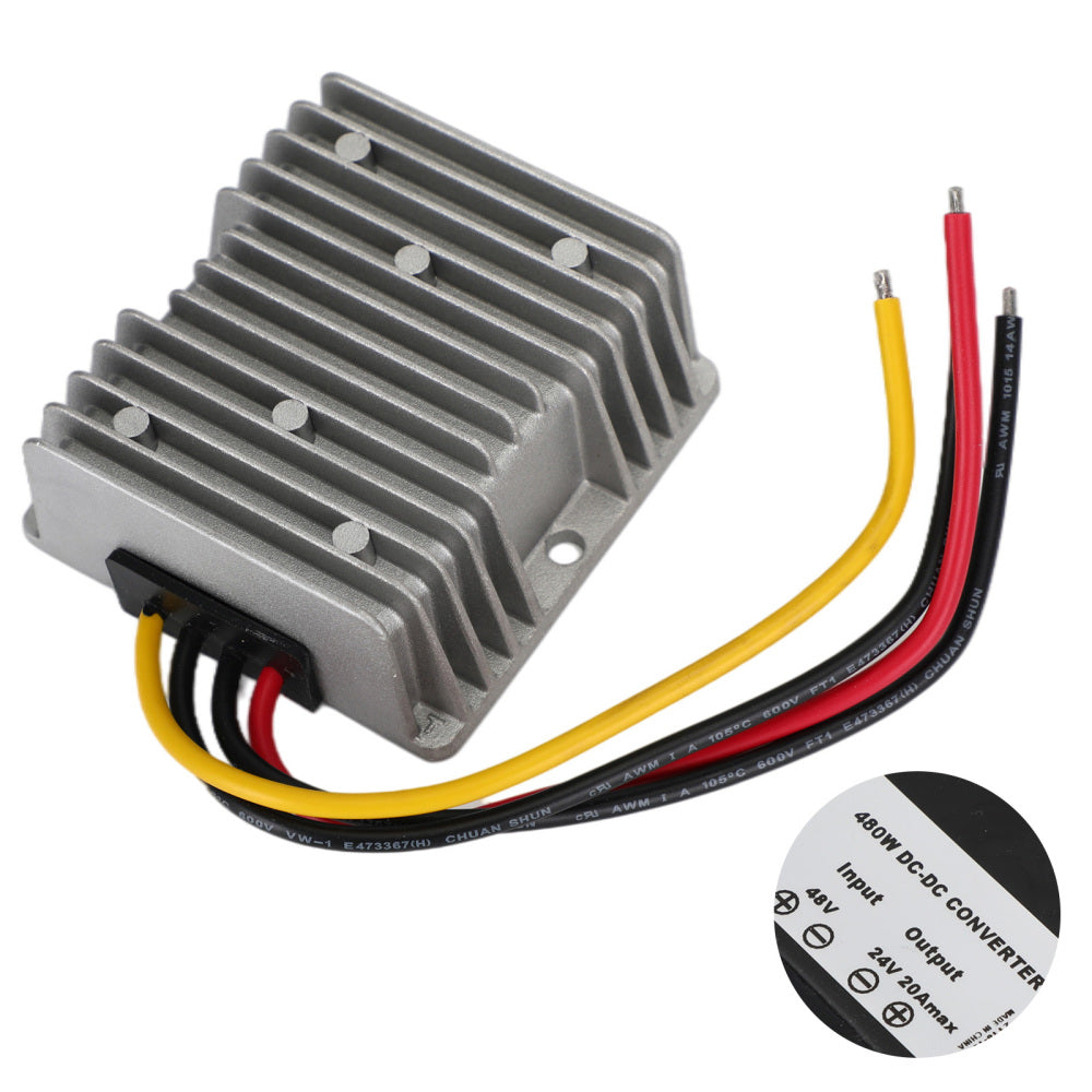 Areyourshop WaterProof 36V/48V to 24V 20A 480W Step Down DC/DC Power Converter Regulator