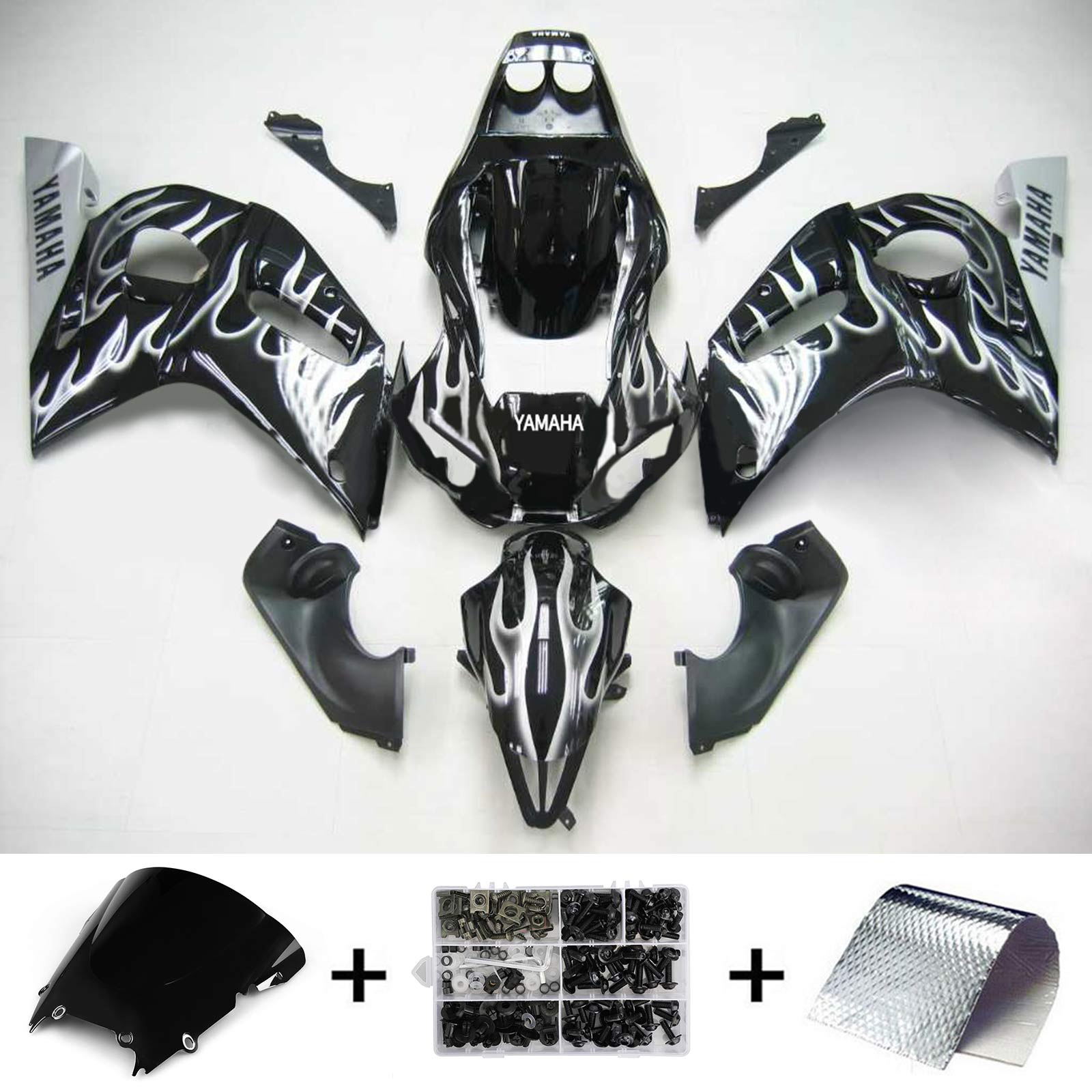 1998-2002 Yamaha YZF 600 R6 Kit de carénage d'injection carrosserie plastique ABS #105