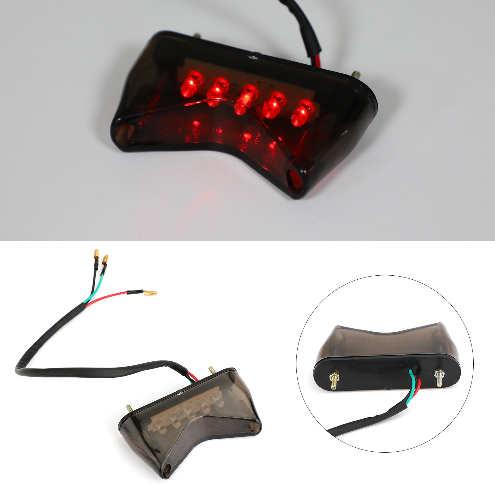 Brake Running Tail Light LED For Universal Motorcycle Bobber ATV Dirt Bike Smoke Generic