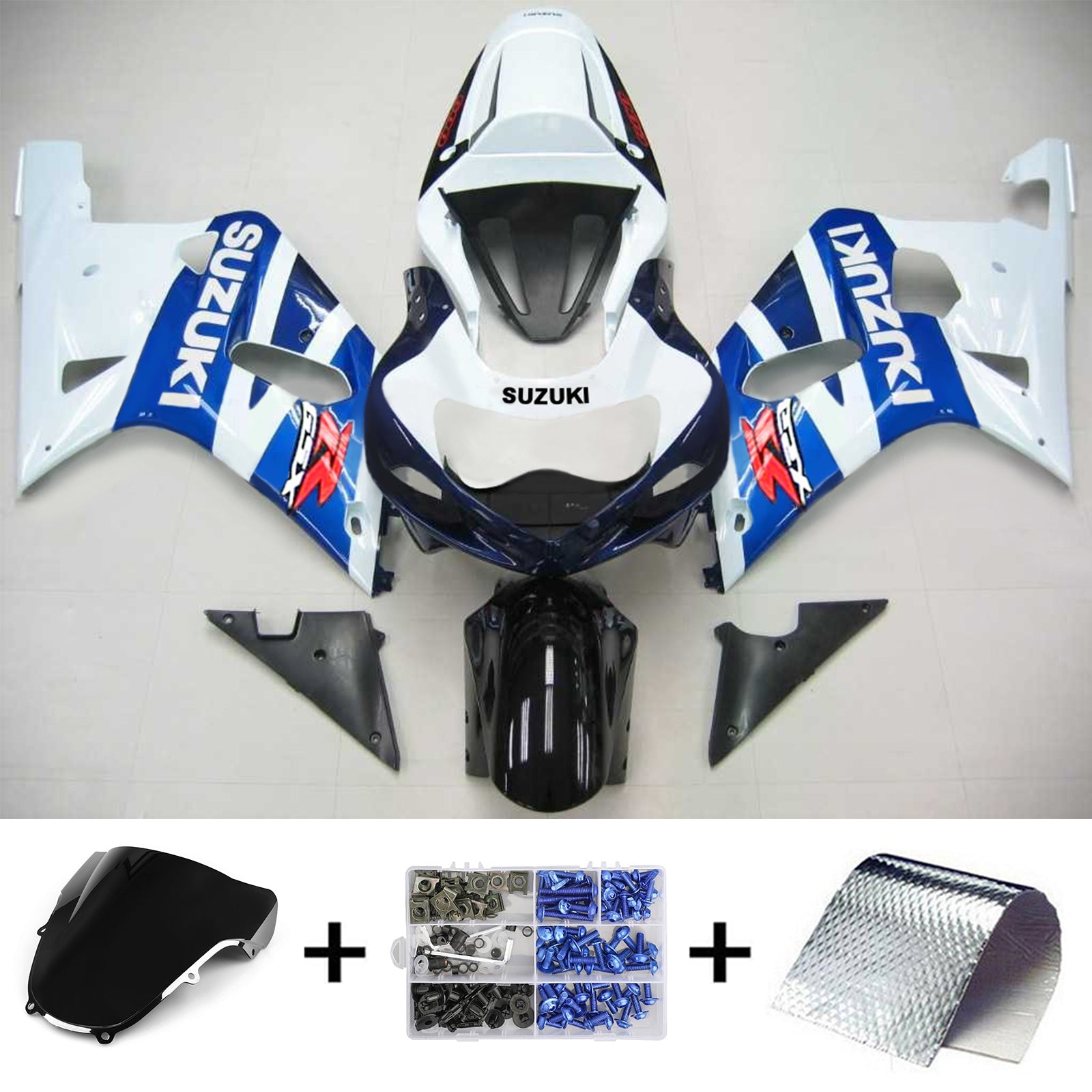 2001-2003 Suzuki GSXR600 K1 Kit de carénage d'injection carrosserie plastique ABS #105 Amotopart