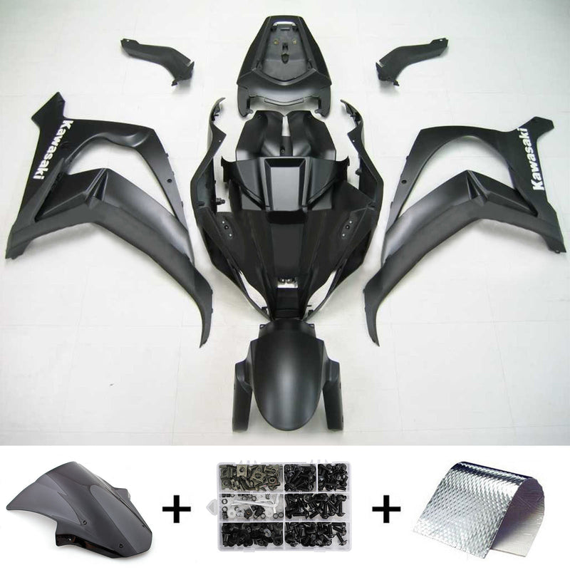 Amotopart Kawasaki ZX10R 2011-2015 Matt Black Fairing Kit