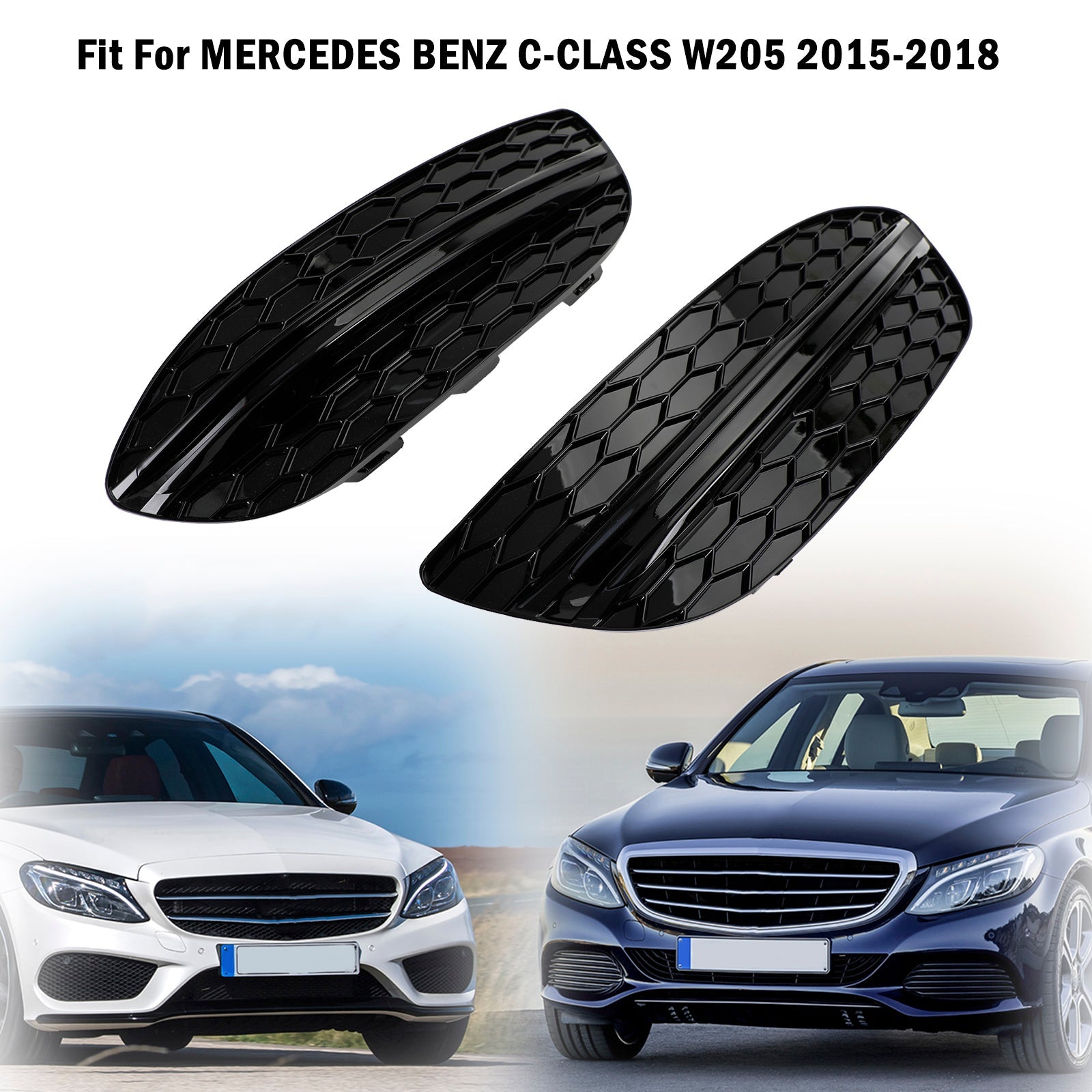 MERCEDES BENZ C-KLASSEW205 2015-2018 Basis Sedan 2PCS Voorste Mistlamp Kap