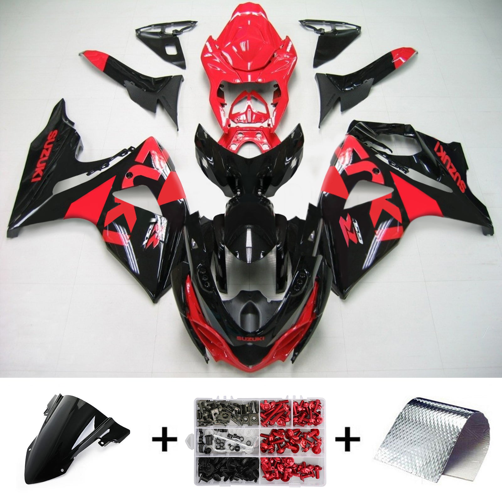 2009-2016 Suzuki GSXR1000 K9 Amotopart Kit de carénage d'injection carrosserie plastique ABS #115