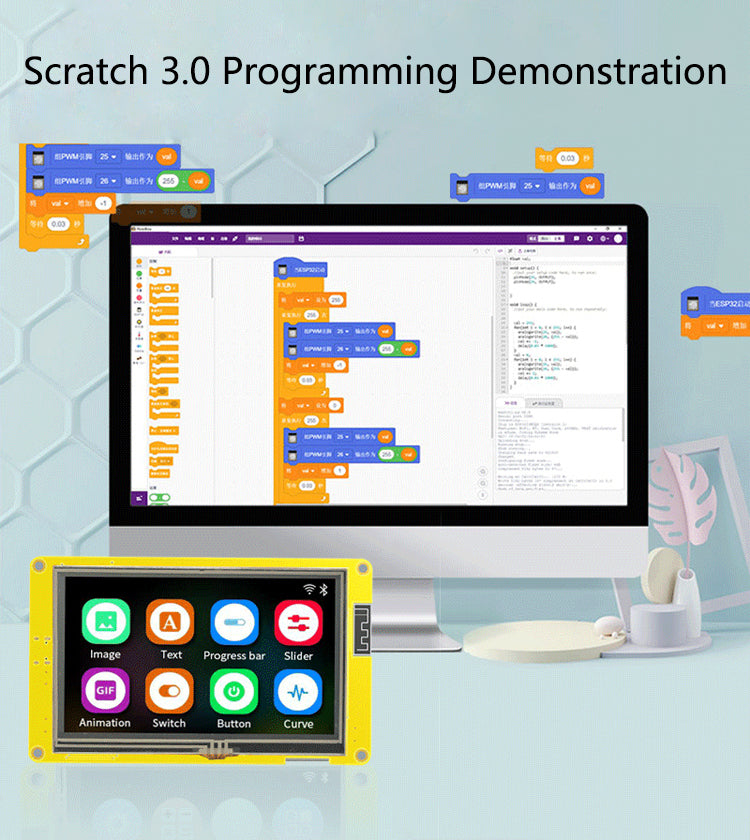 Carte de développement ESP32, écran intelligent LCD 4.3 pouces, Module WiFi Bluetooth PSRAM 16M