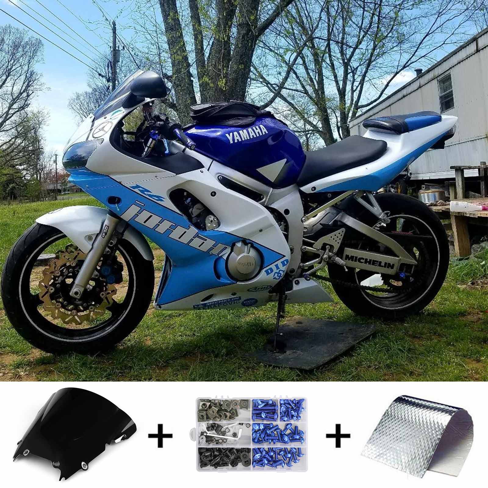 1998-2002 Yamaha YZF 600 R6 Kit de carénage d'injection carrosserie plastique ABS #103