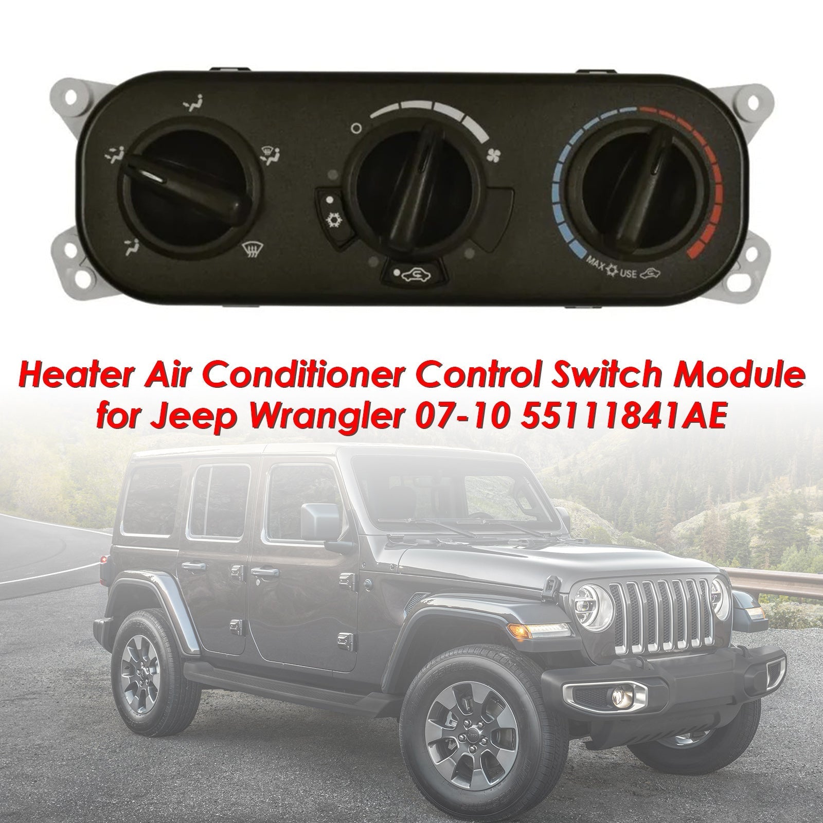 Jeep Wrangler 2007-2010 55111841AE Module de commutateur de commande de climatiseur de chauffage