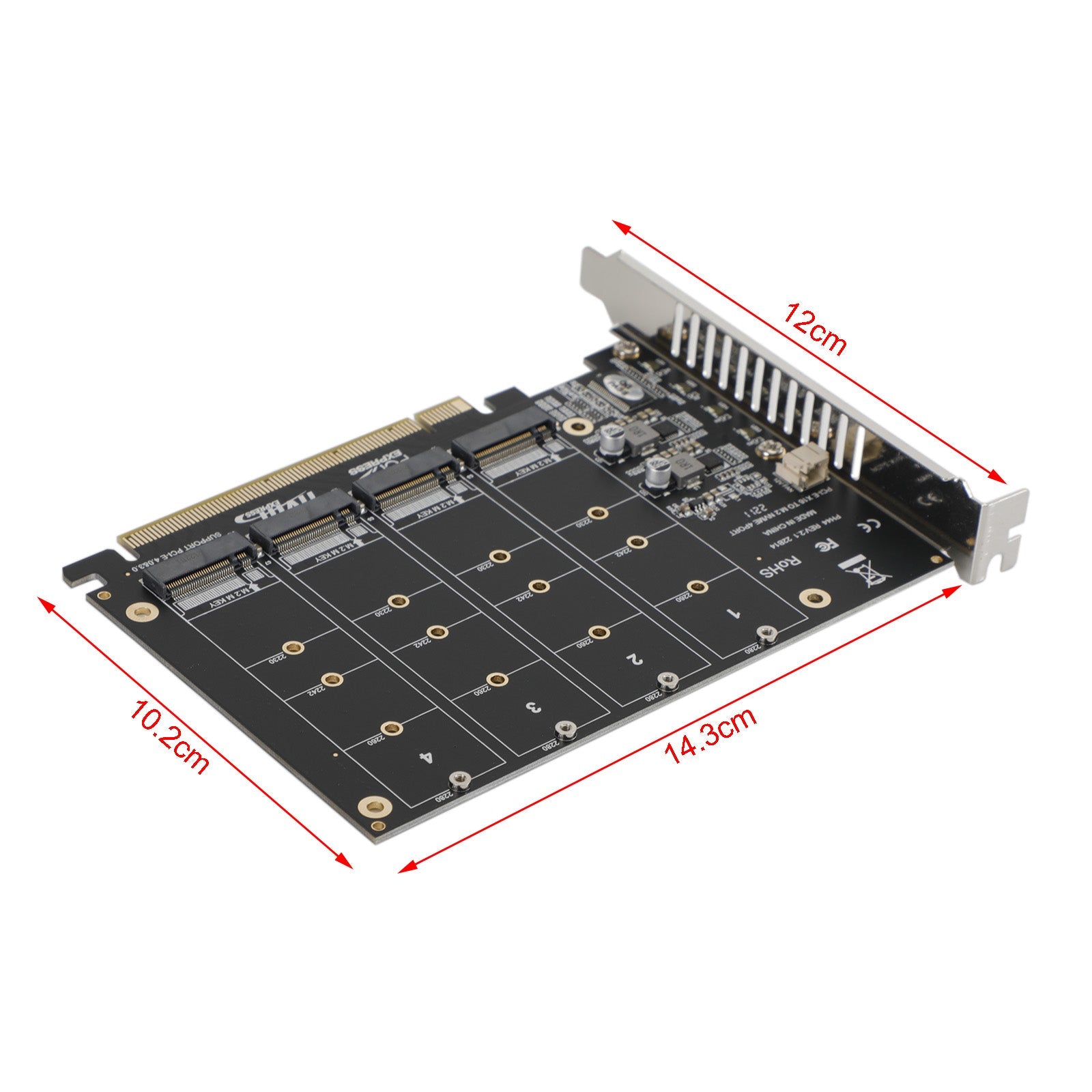 M.2 NVME SSD naar PCI-E 4.0 X16 Adapter Uitbreidingskaart ondersteuning PH44 2280 2242