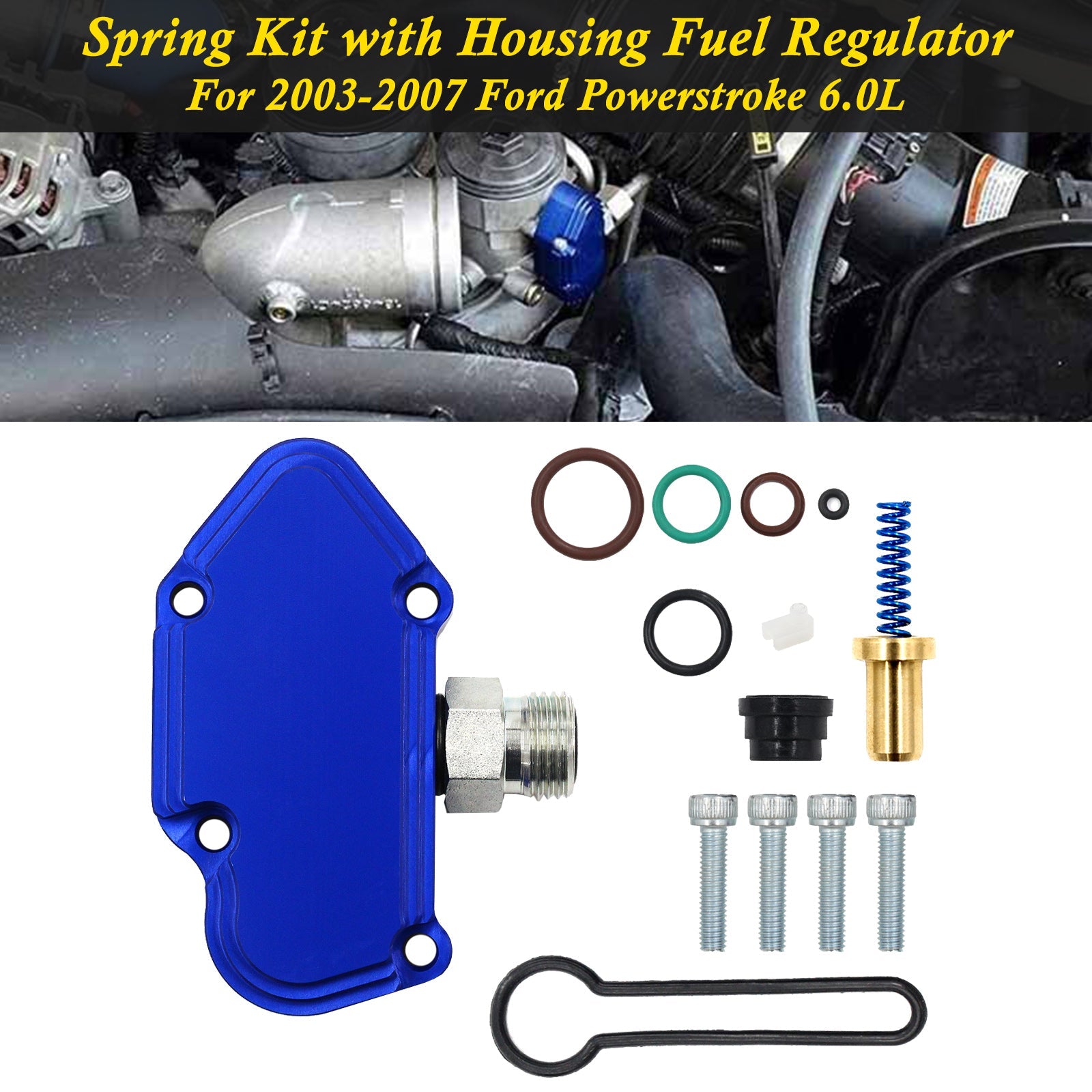 Ford Powercourse 6.0L 2003-2007 Kit de ressorts bleus avec boîtier régulateur de carburant