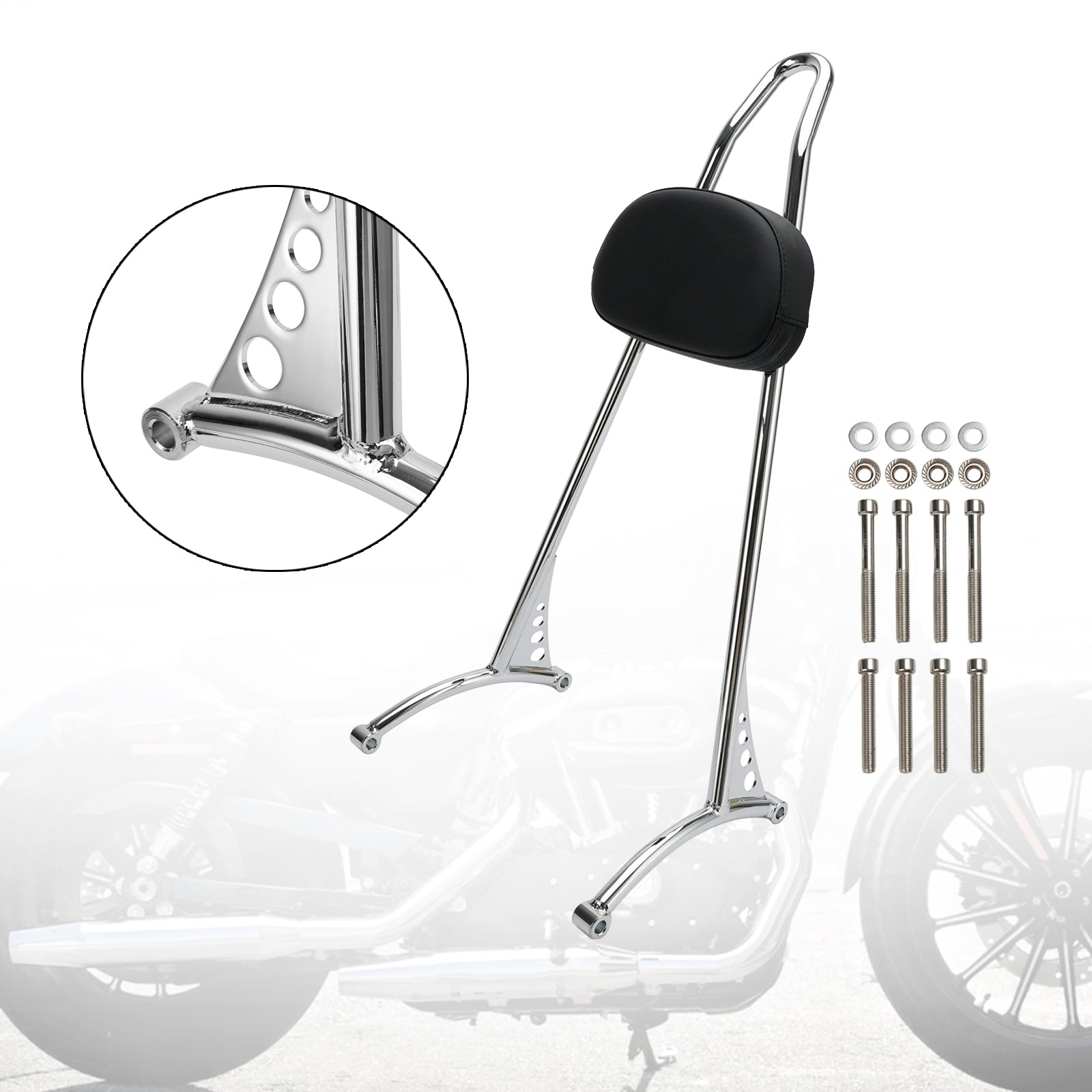 Passenger Sissy Bar Backrest for Sportster Iron 883 1200 XL 48 72 2004-Later