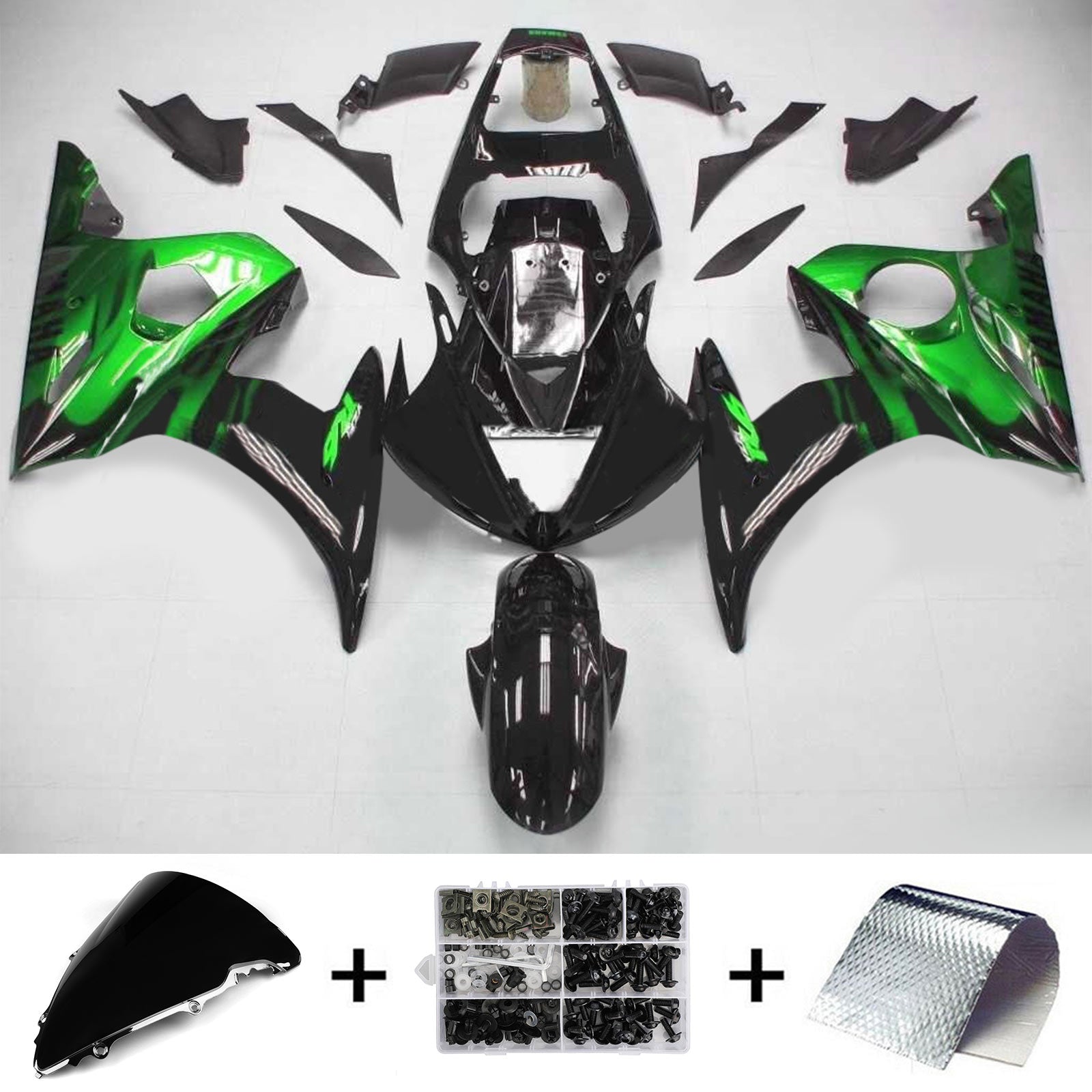 2003-2004 Yamaha YZF 600 R6 2006-2009 R6S Amotopart Injection Fairing Kit Bodywork Plastic ABS #120