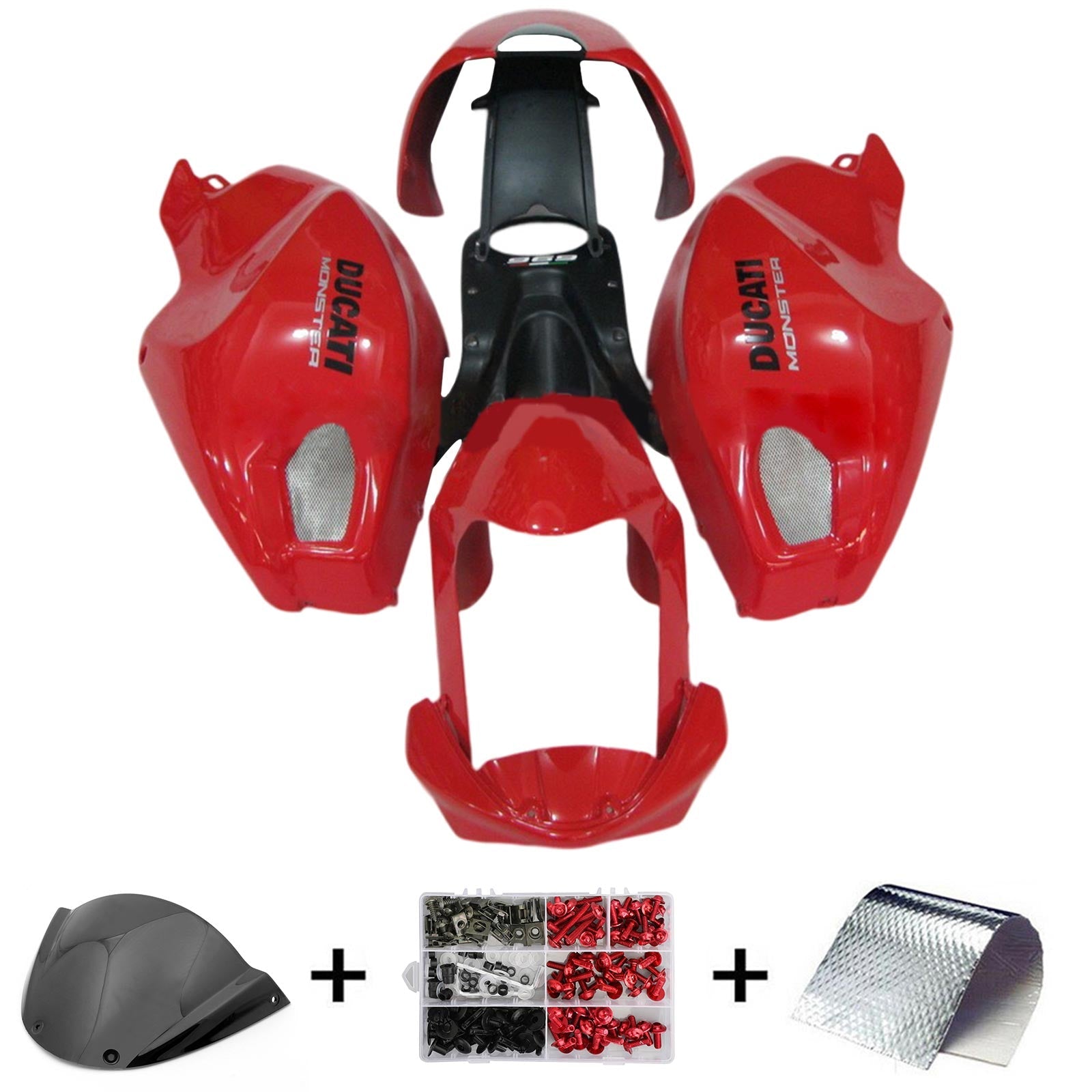 Alle år Ducati Monster 696 796 1100 S EVO Fairing Kit Karosseri