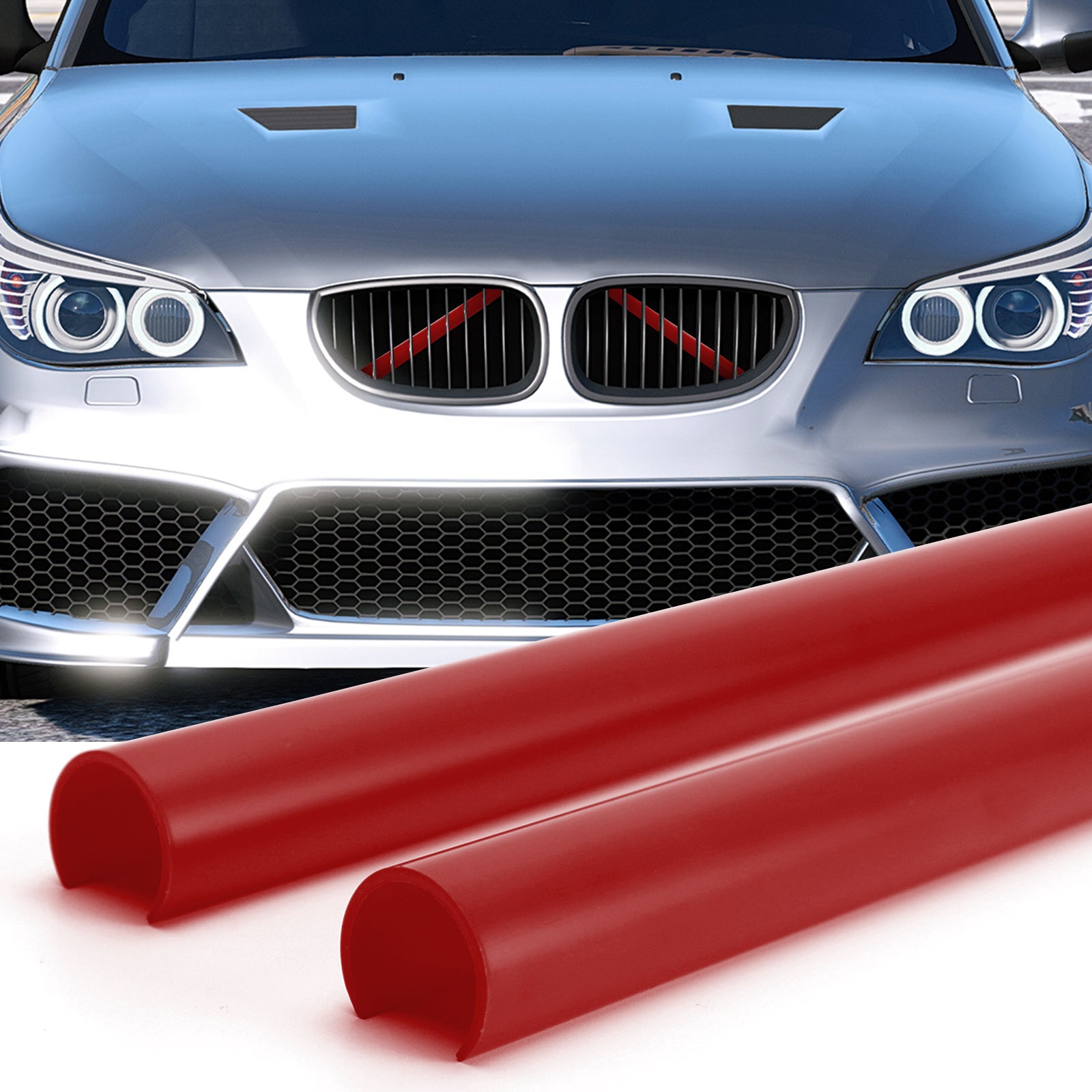 #E Kleur Ondersteuning Grill Bar V Brace Wrap voor BMW E60 Rood