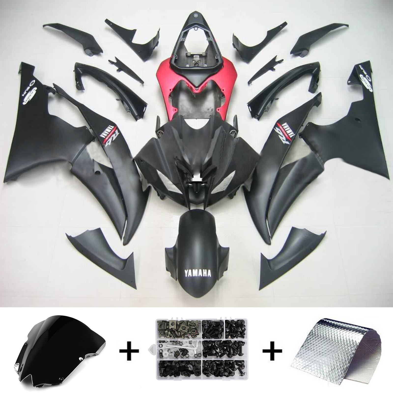 2008-2016 Yamaha YZF 600 R6 Amotopart Kit de carenado de inyección Carrocería Plástico ABS # 117