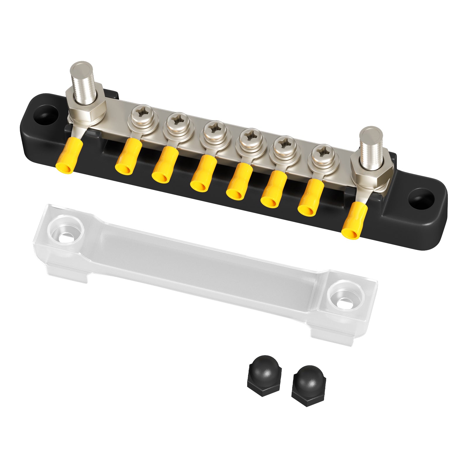 2/4/6/12 Way Dual-row Car Bus Bar Block with Dust Cover Distribution Terminal