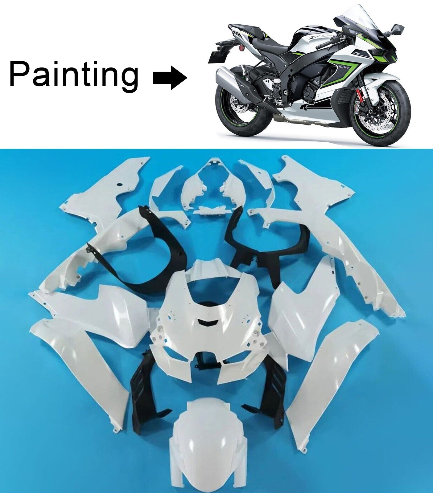 2021-2024 Kawasaki ZX-10R ZX10R Amotopart Injection Fairing Kit Kawasaki ABS #101