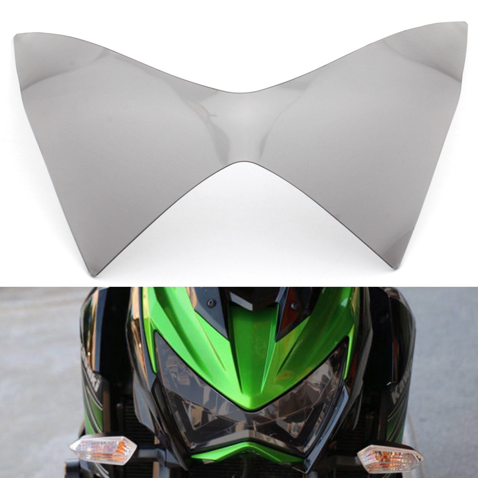 Front Headlight Lens Guard Protector Fit For Kawasaki Z250 Z300 Z800 13-16 Smoke Generic