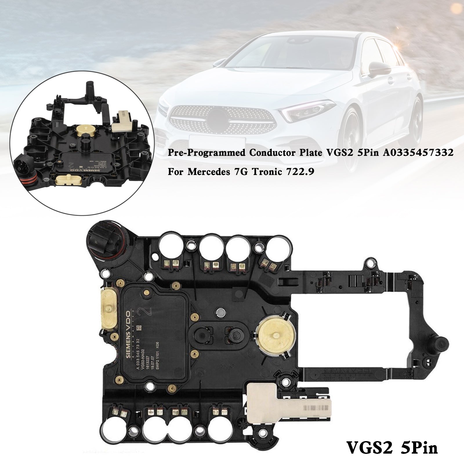 2000 MERCEDES A CLASS 7 SP R/AWD L4 2.2L V6 2.5L 3.0L 3.5L V8 6.3L 722.9 Tronic Pre-Programmed Conductor Plate VGS2 A0335457332