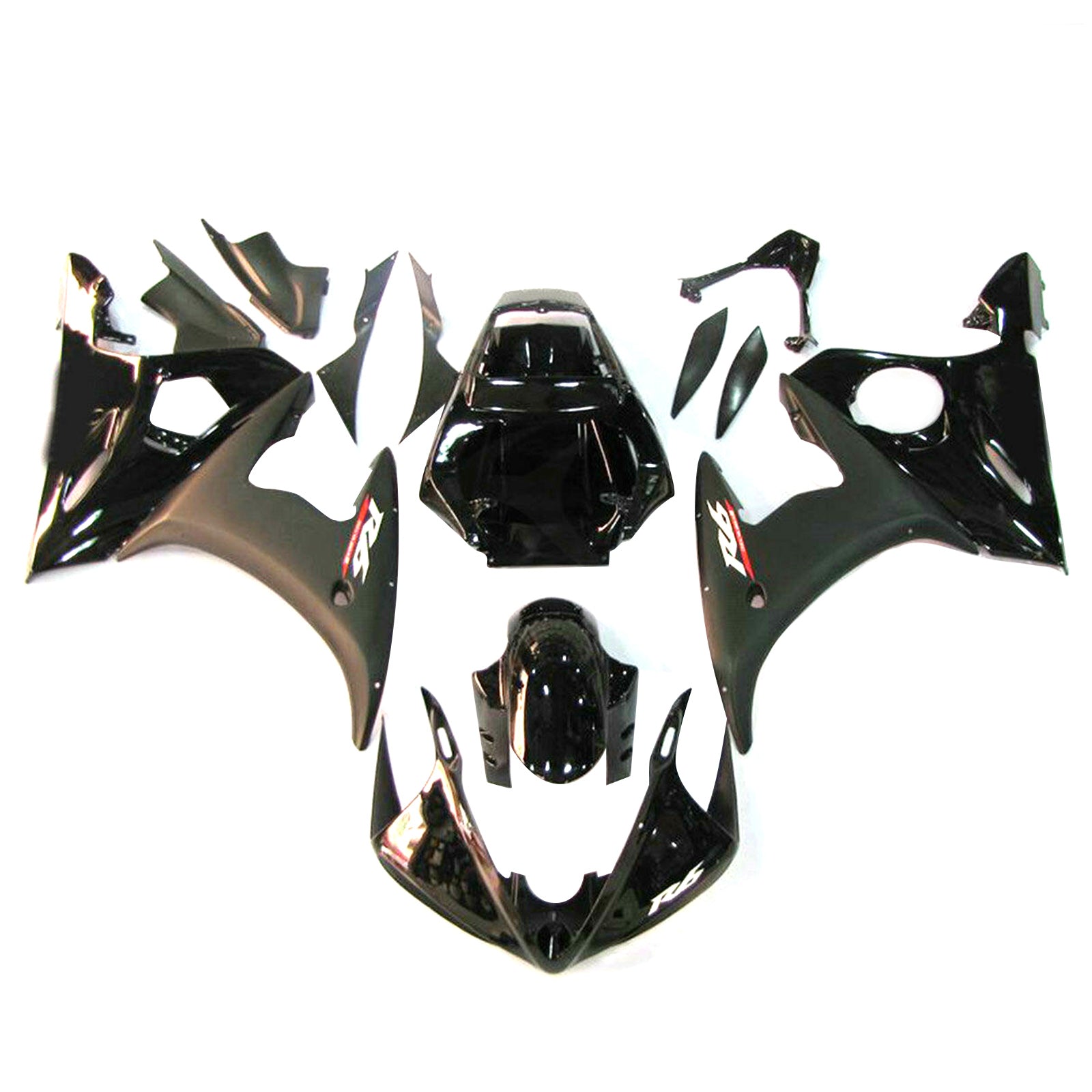 2003-2004 Yamaha YZF R6 2006-2009 R6S Amotopart Black ABS Injection Fairing BodyWork Kit #24