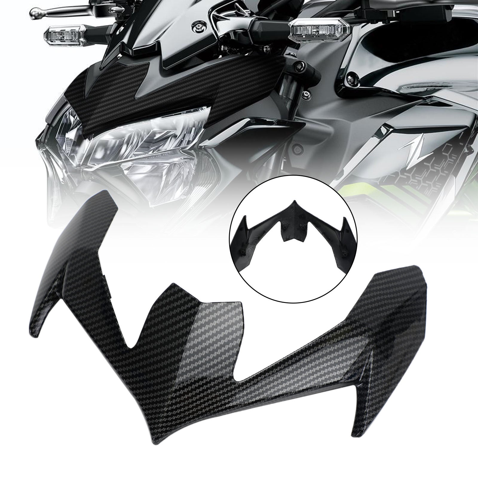 ABS Front Upper Nose Headlight Panel Cover Fairing For KAWASAKI Z900 2020-2021