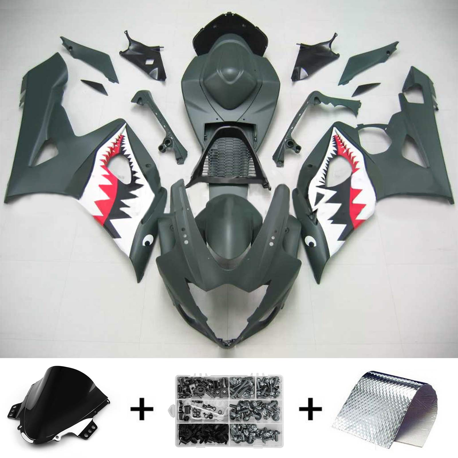 2005-2006 Suzuki GSXR1000 K5 Amotopart Kit de carénage d'injection carrosserie plastique ABS #115