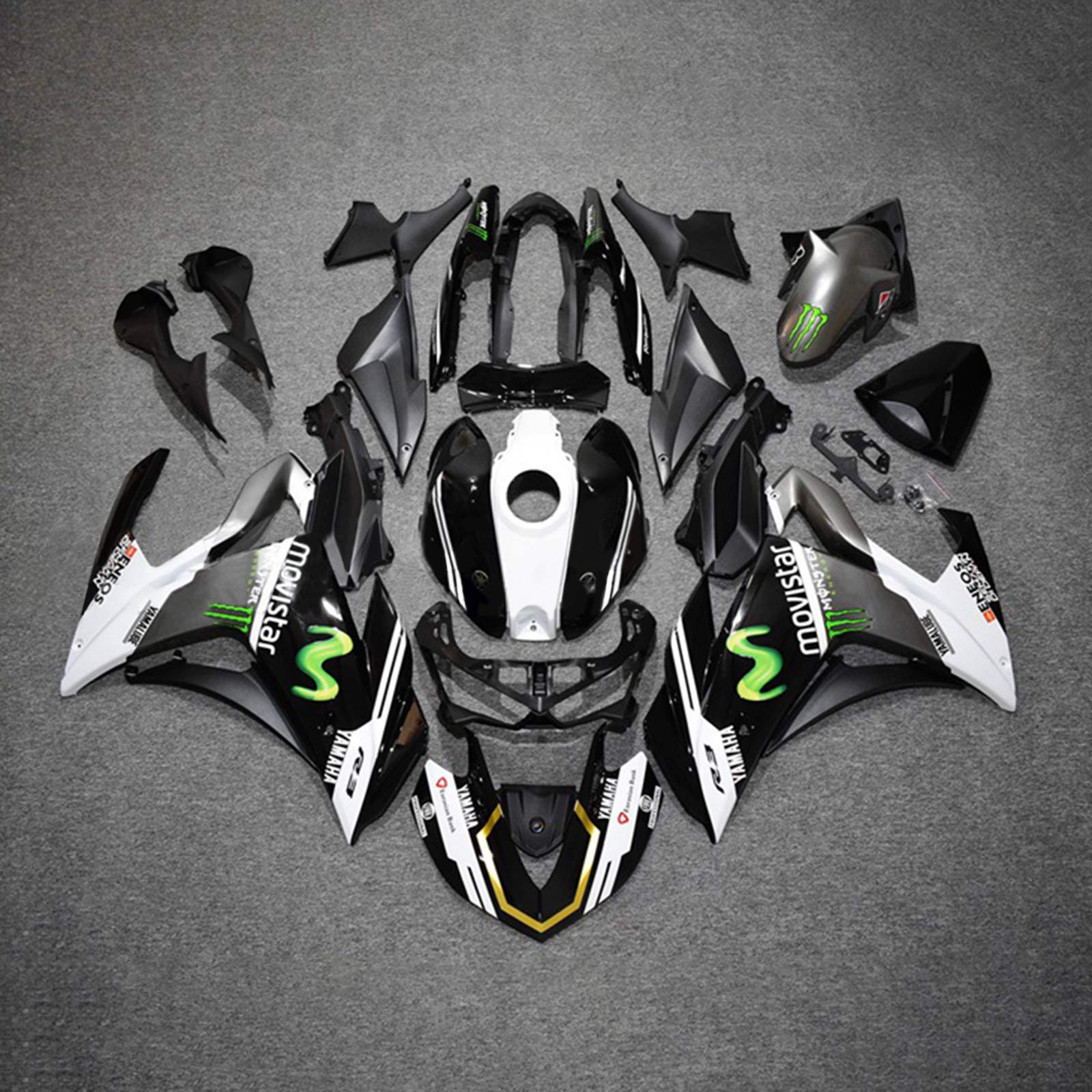 2014-2018 Yamaha YZF R3 & 2015-2017 YZF R25 Black White Fairing Kit