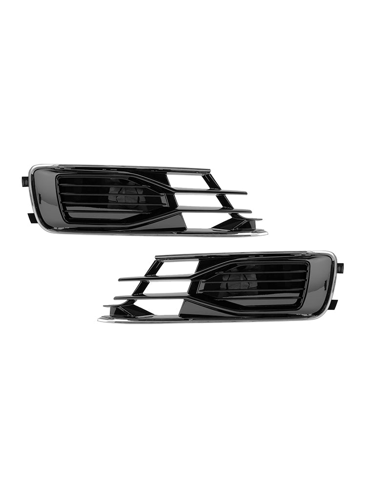 Audi A6 C7 2014-2018 2 STUKS Voorbumper Mistlamp Cover Grill Zwart Chroom