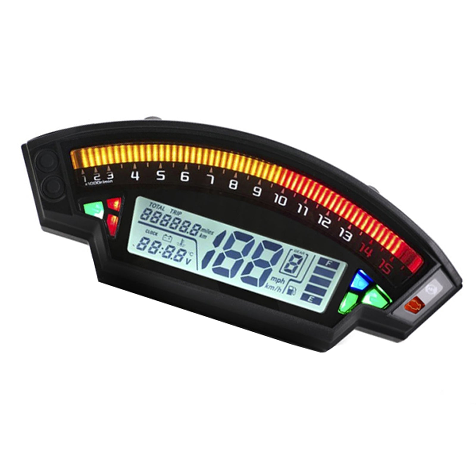 Universal Motorcycle Black Tft Digital Speedometer 14000Rpm Backlight Odometer