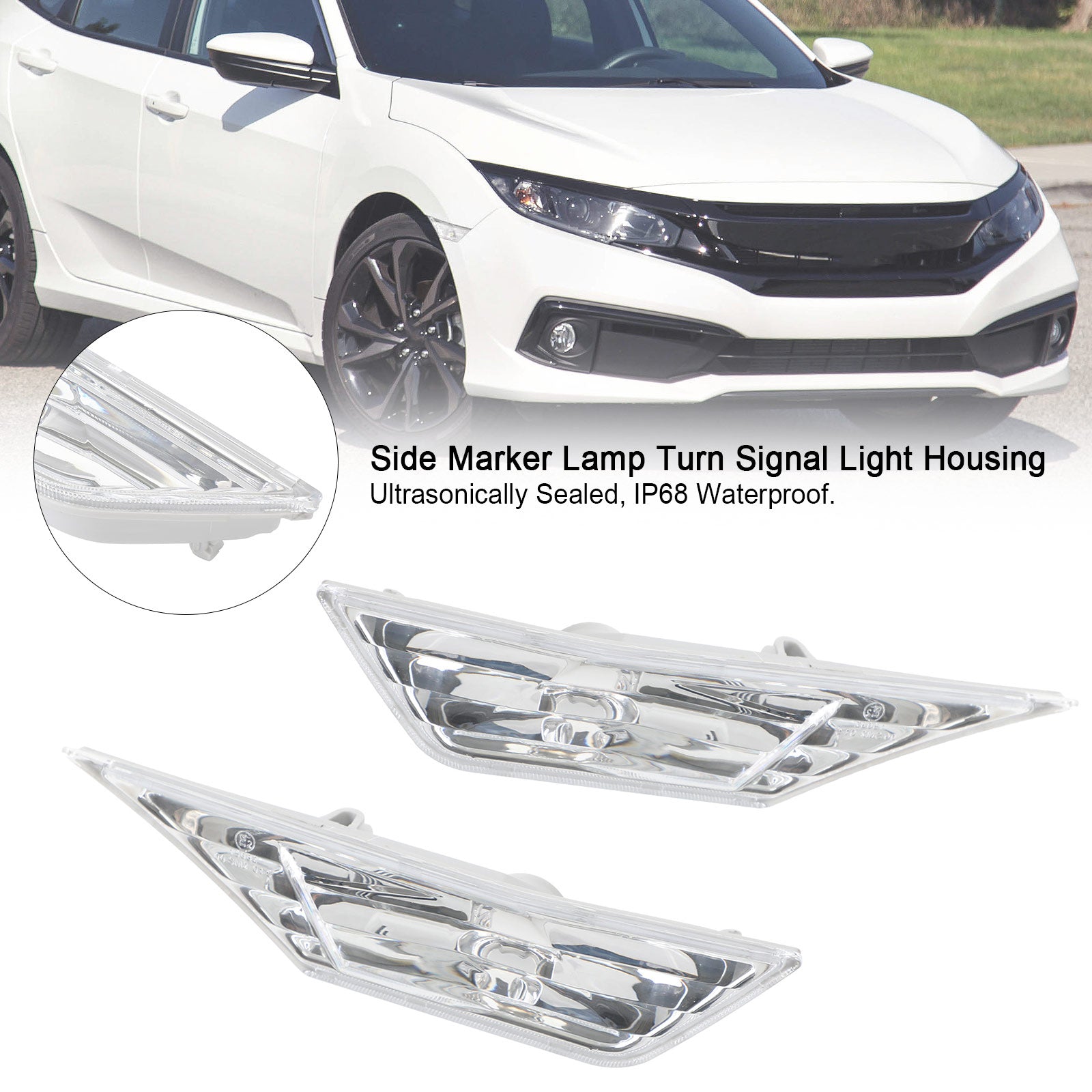 Honda Civic Side Marker Lamp och Turn Signal Light Housing för 2016-2021 Modeller