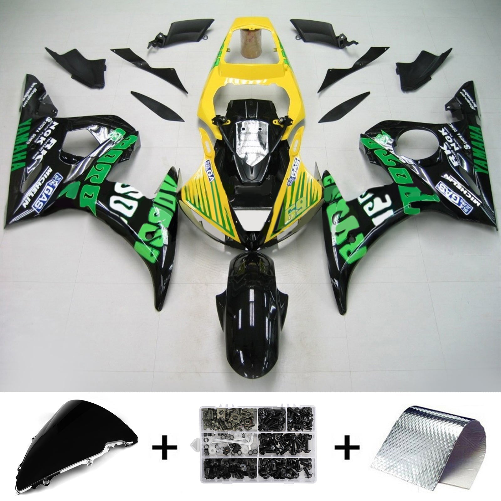 2003-2004 Yamaha YZF 600 R6/R6S Kit de carénage d'injection carrosserie plastique ABS #155