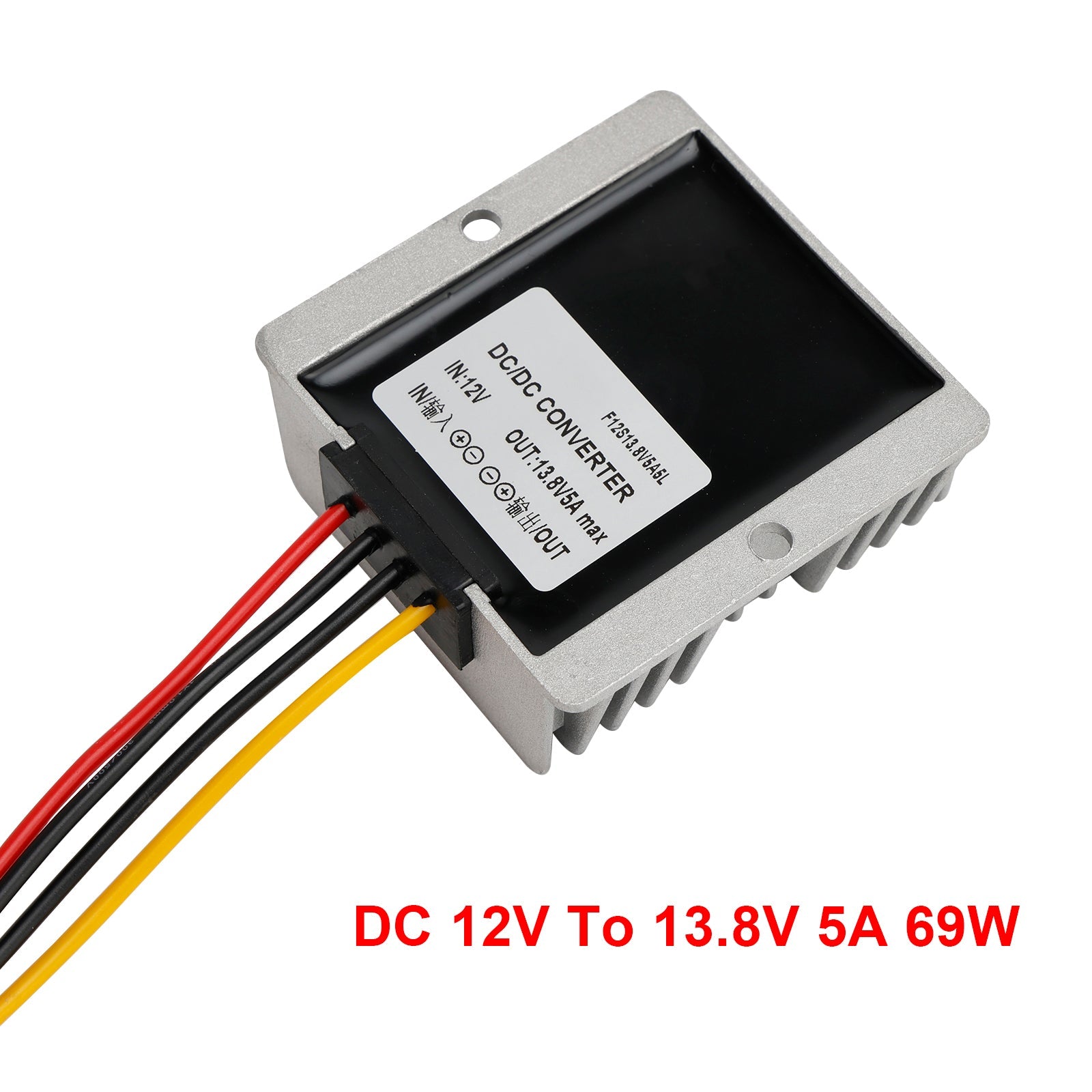 Waterdichte DC/DC-converterregelaar 12V stap tot 13,8V 5A 69W