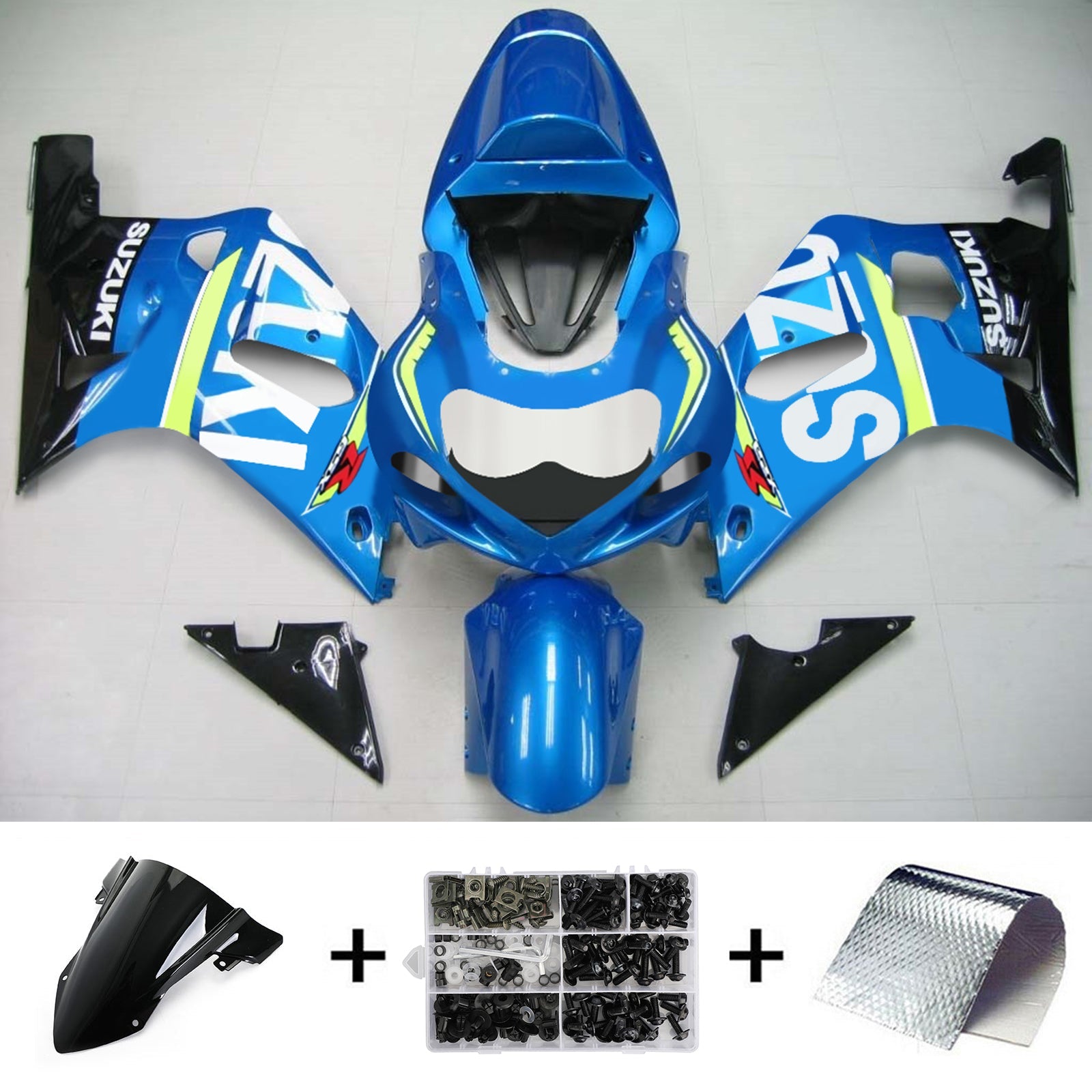 2001-2003 Suzuki GSXR750 K1 Amotopart Kit de carénage d'injection carrosserie plastique ABS #136