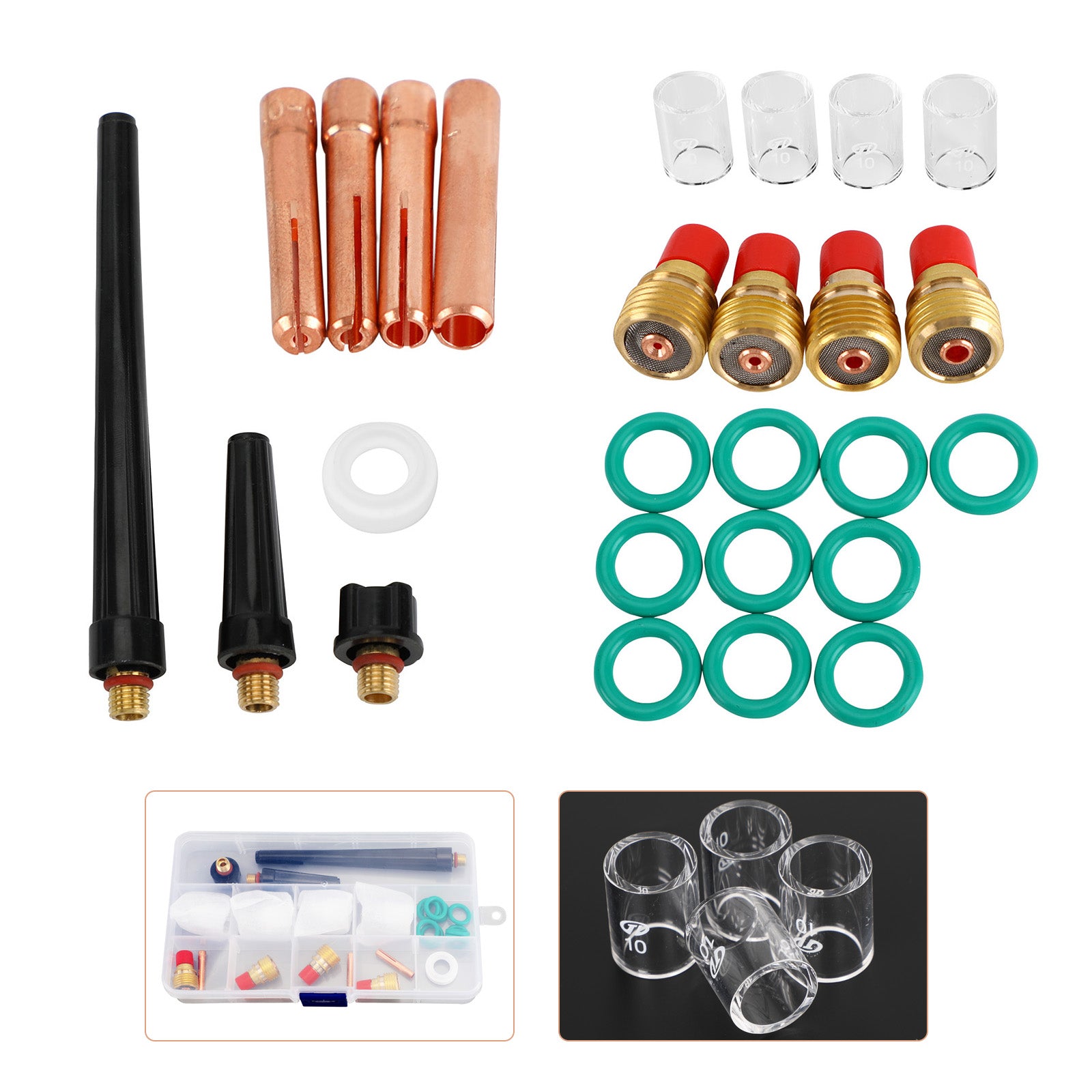 Tig Gas Lens Collet Body Pyrex Cup Kit Wp 9 20 25 Tig Welding Torch 26Pcs