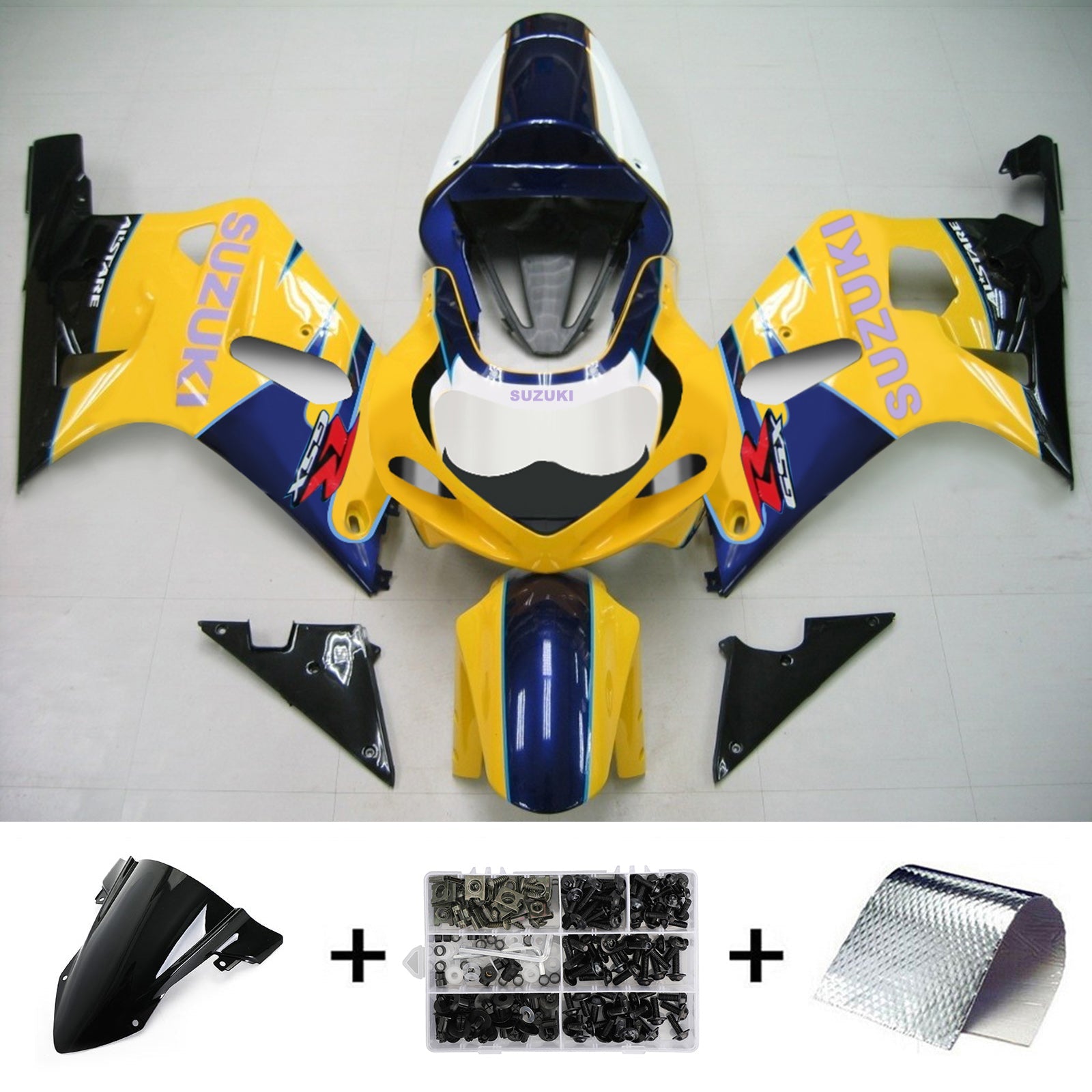 2001-2003 Suzuki GSXR750 K1 Amotopart Kit de carenado de inyección Carrocería Plástico ABS # 123