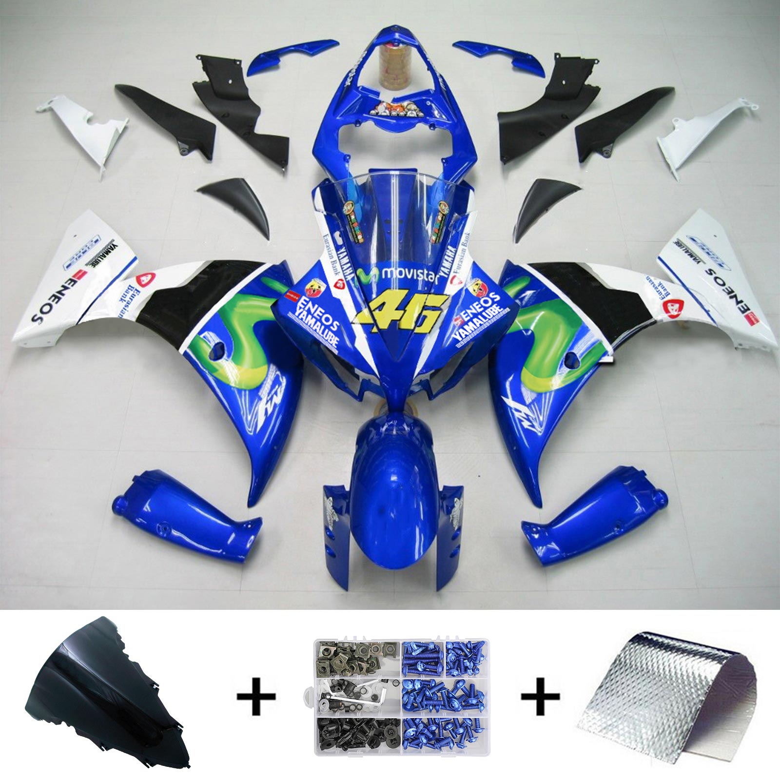 2009-2011 Yamaha YZF 1000 R1 Kit de carénage d'injection carrosserie plastique ABS #118