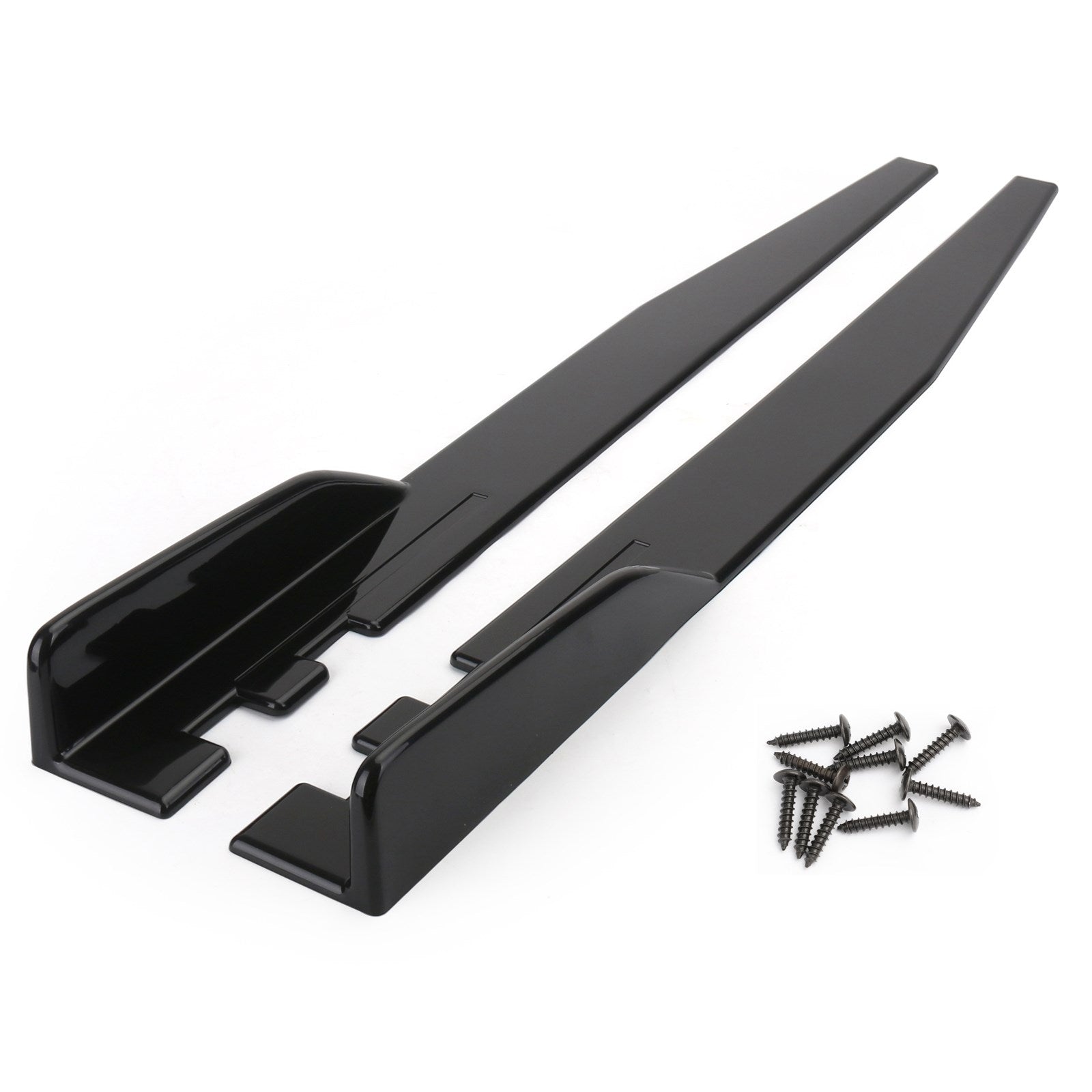 Paar 120 cm auto glanzend zwarte zijrokken Rocker Splitters Diffuser Winglet Wings Generiek