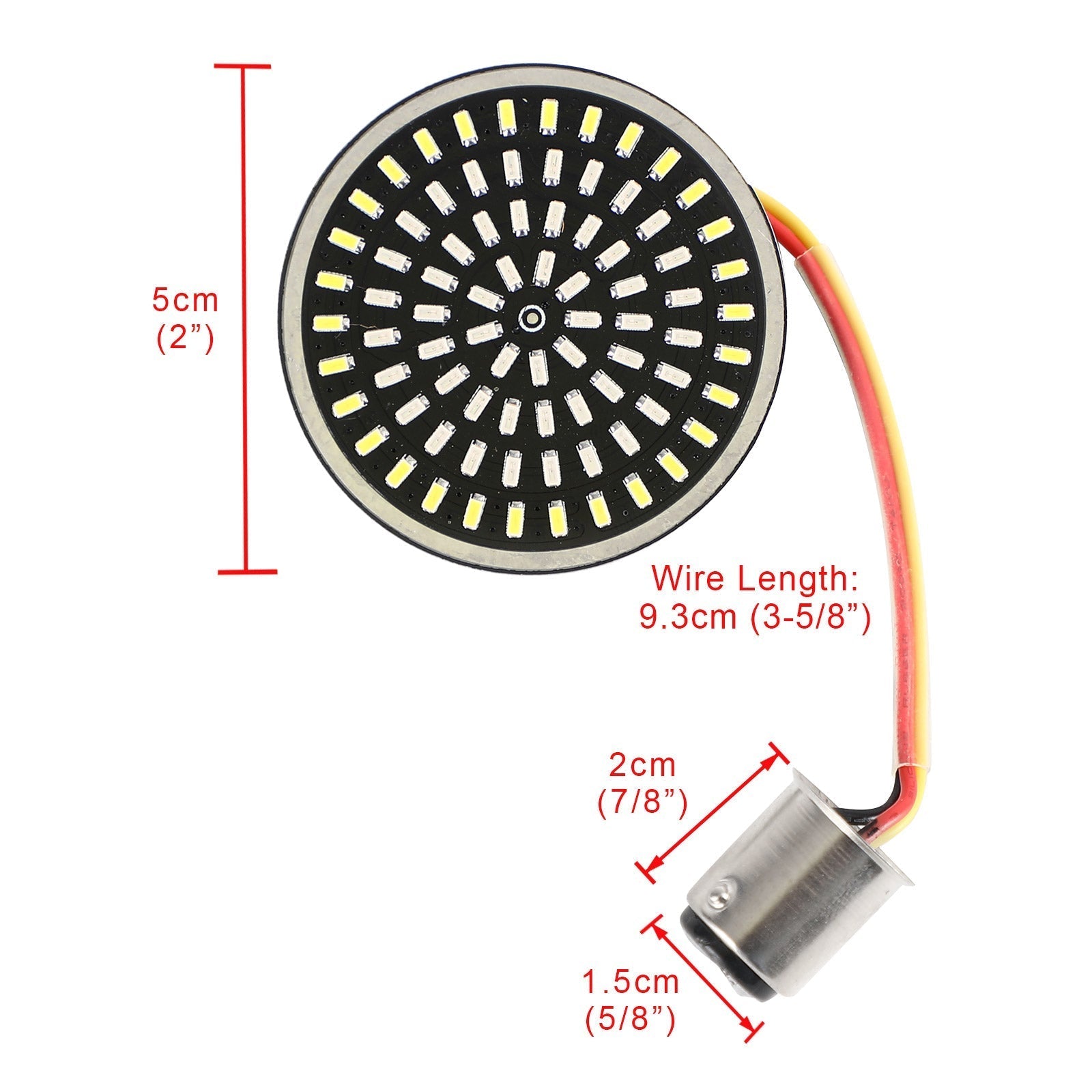 1157 LED-knipperlicht inzetlamp geschikt voor Softail Touring Dyna Sportster rood